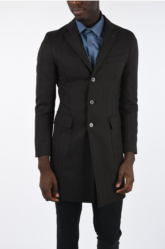 Corneliani CC Collection 3 Buttons Herringbone Coat Corneliani