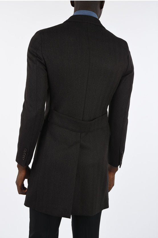Corneliani CC Collection 3 Buttons Herringbone Coat Corneliani