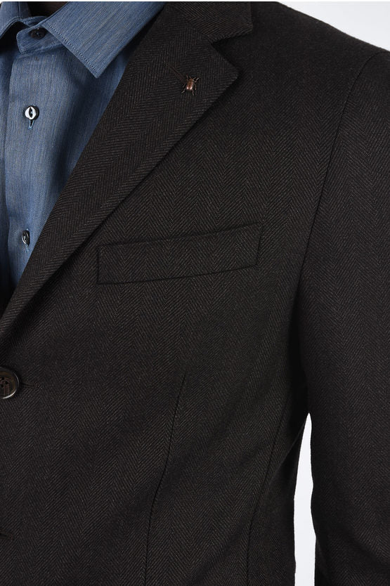 Corneliani CC Collection 3 Buttons Herringbone Coat Corneliani