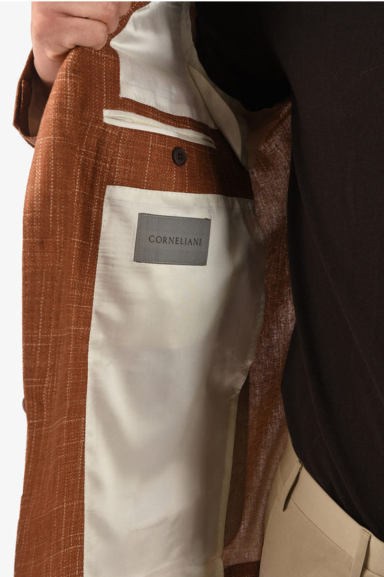 Corneliani Silk Notch Lapel Patch Pocket 2 button blazer Corneliani