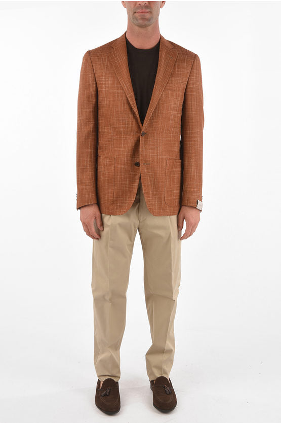 Corneliani Silk Notch Lapel Patch Pocket 2 button blazer Corneliani