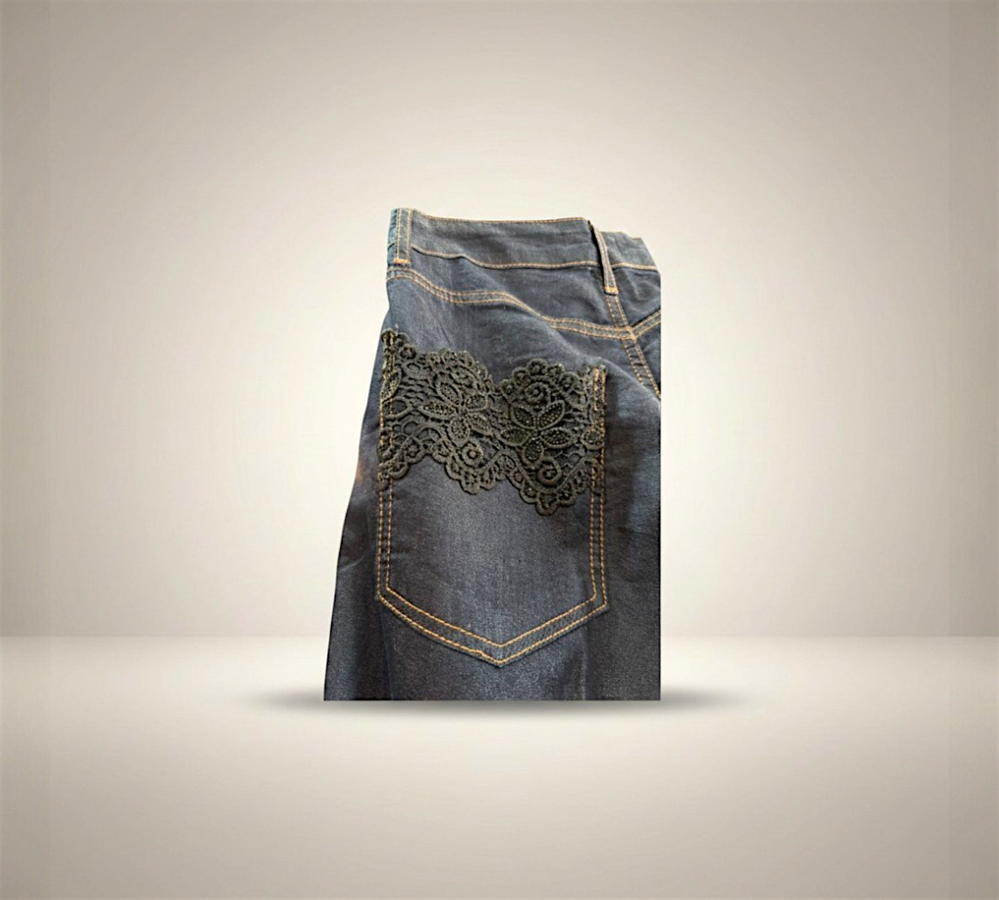 Women’s Dark Wash High-Waisted Wide-Leg Designer Jeans