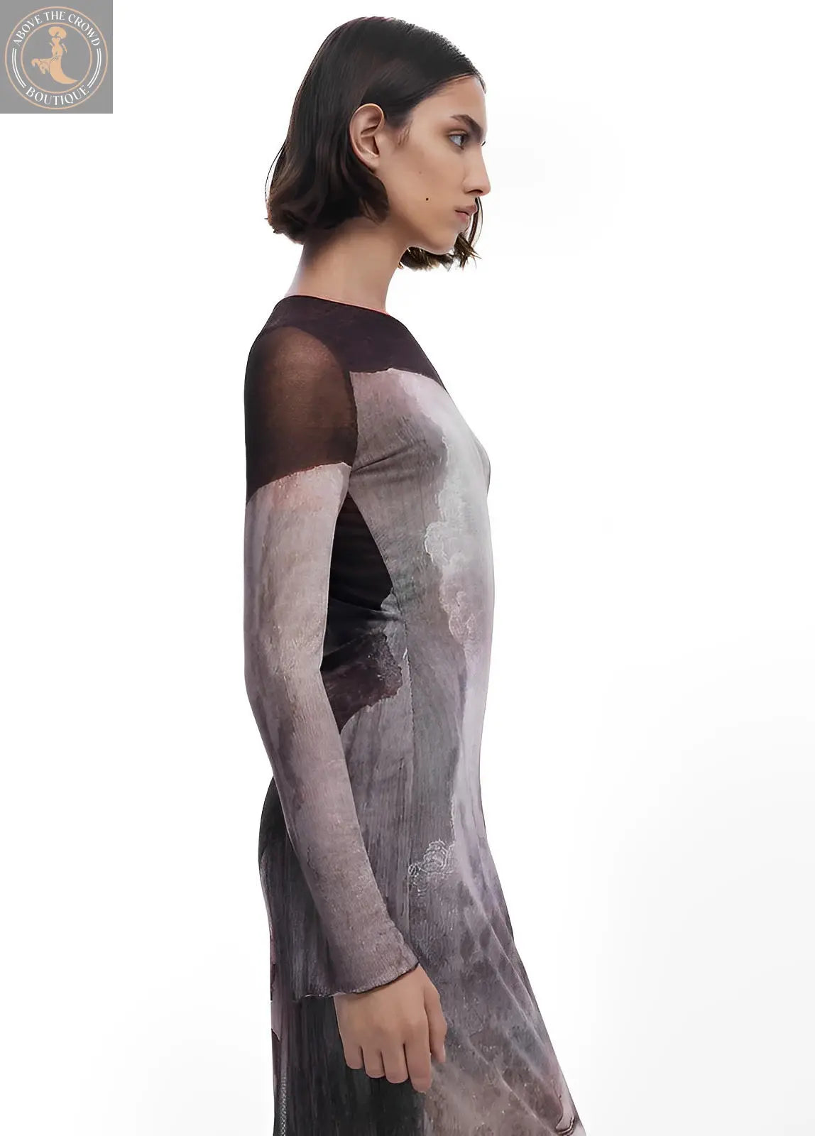 Desigual Artistic Abstract Long Sleeve Dress - Unique European Style Desigual