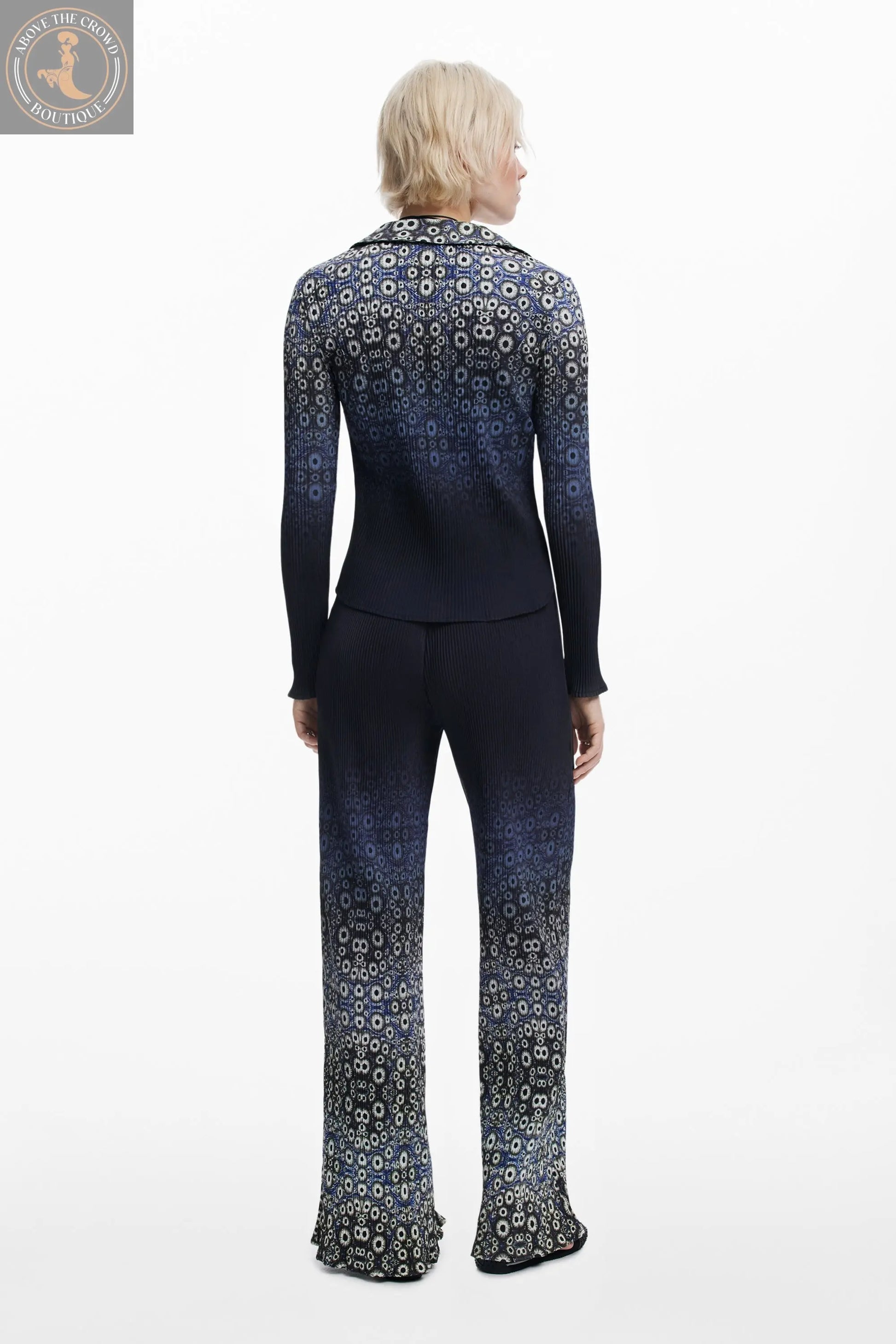 Desigual Cellular Print Wide Leg Pants | Unique European Style Desigual