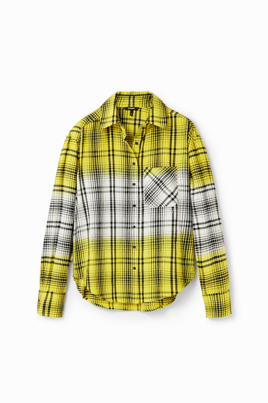 Desigual Dégradé Plaid Flannel Shirt - Unique European Style Desigual