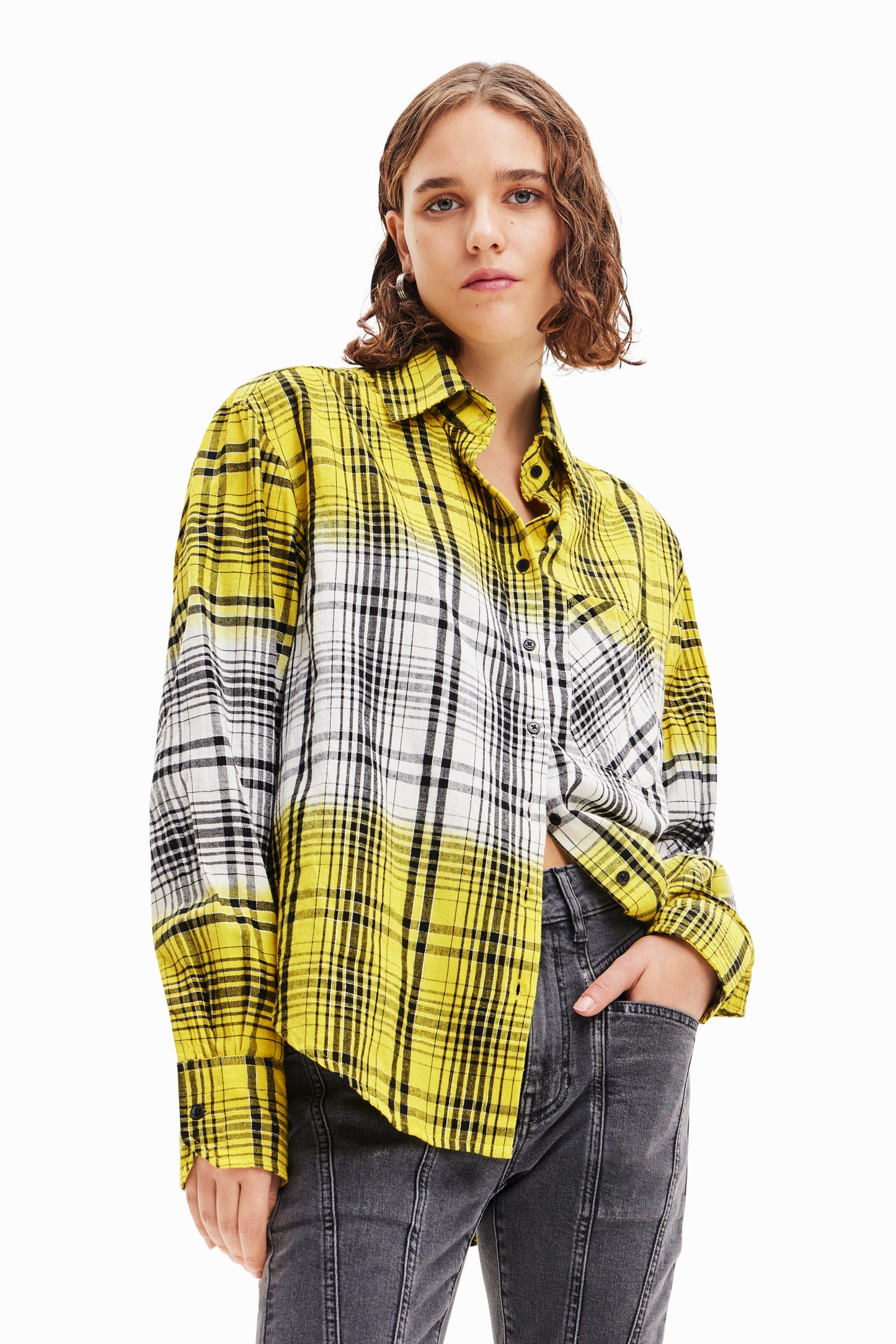 Desigual Dégradé Plaid Flannel Shirt - Unique European Style Desigual