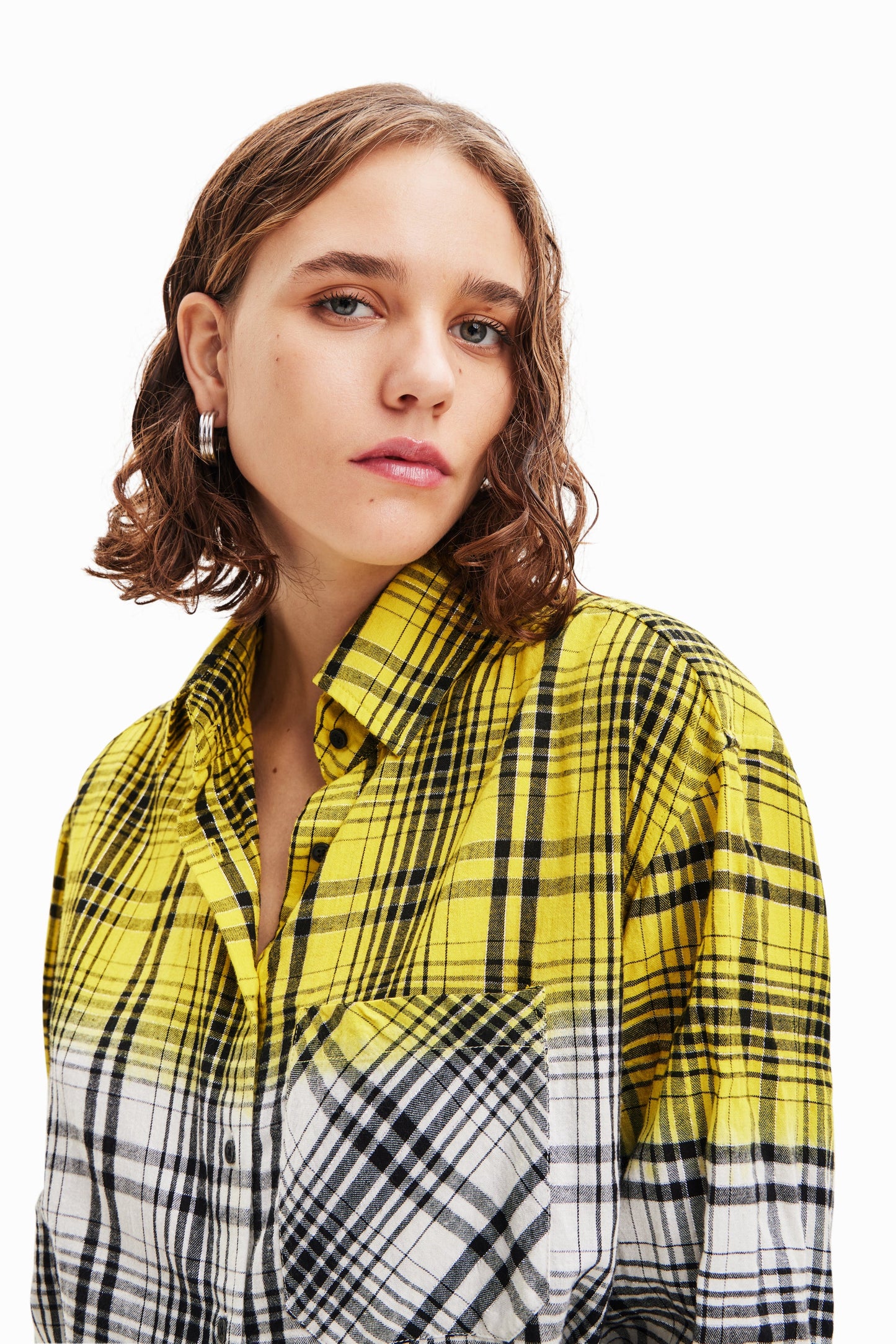 Desigual Dégradé Plaid Flannel Shirt - Unique European Style Desigual