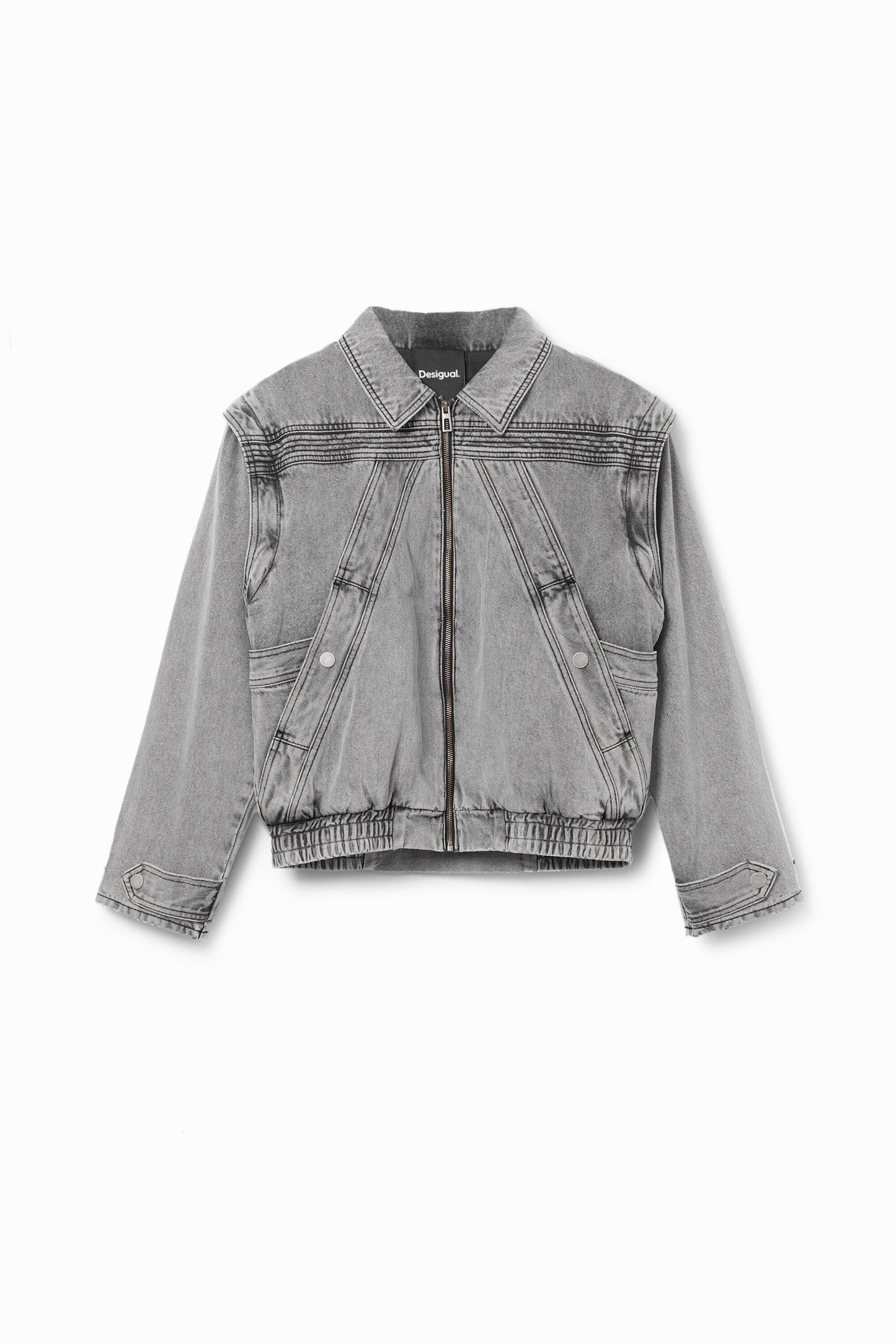 Desigual Denim Jacket - Detachable Sleeves, Oversized Fit - Unique European Style Desigual