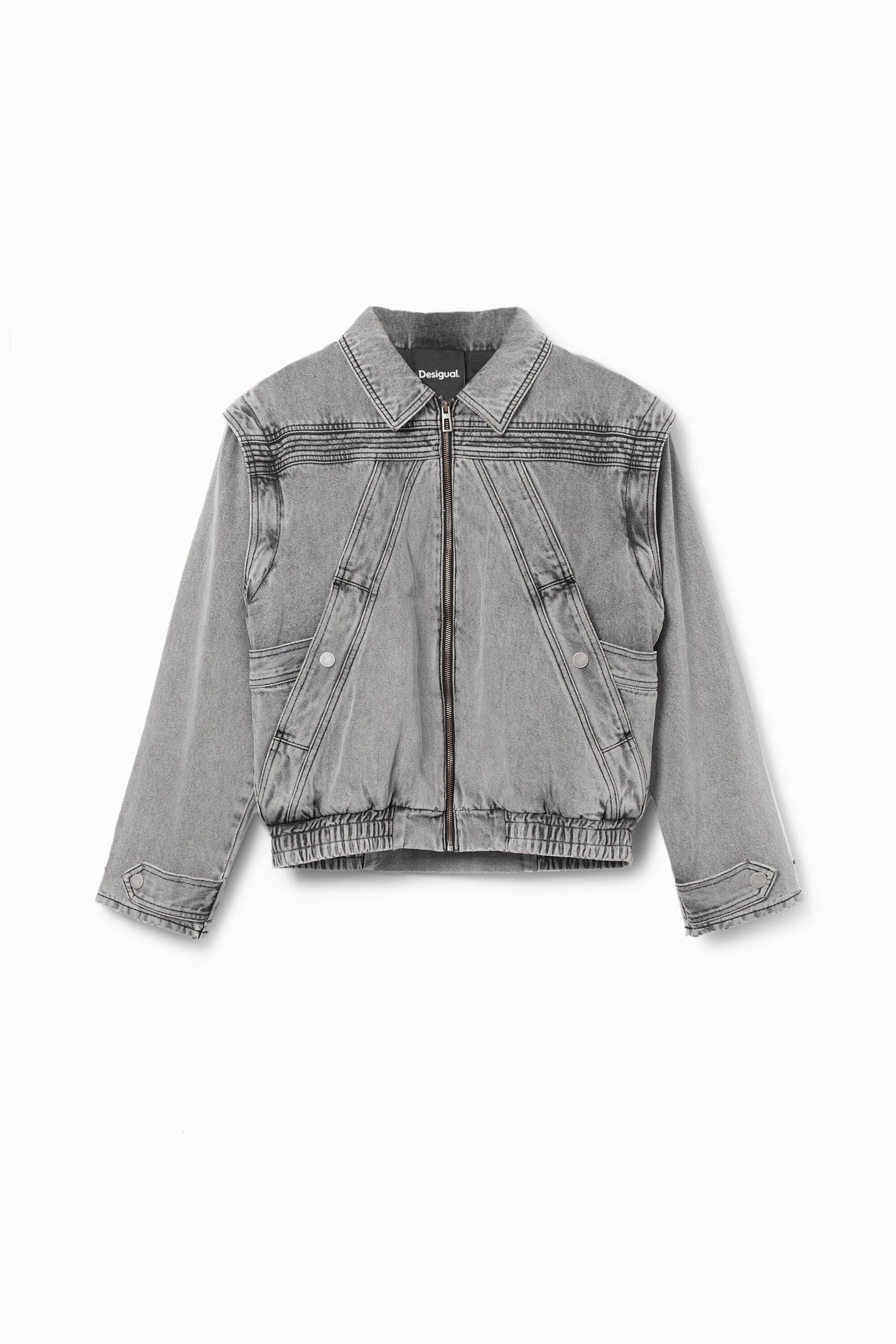 Desigual Denim Jacket - Detachable Sleeves, Oversized Fit - Unique European Style Desigual