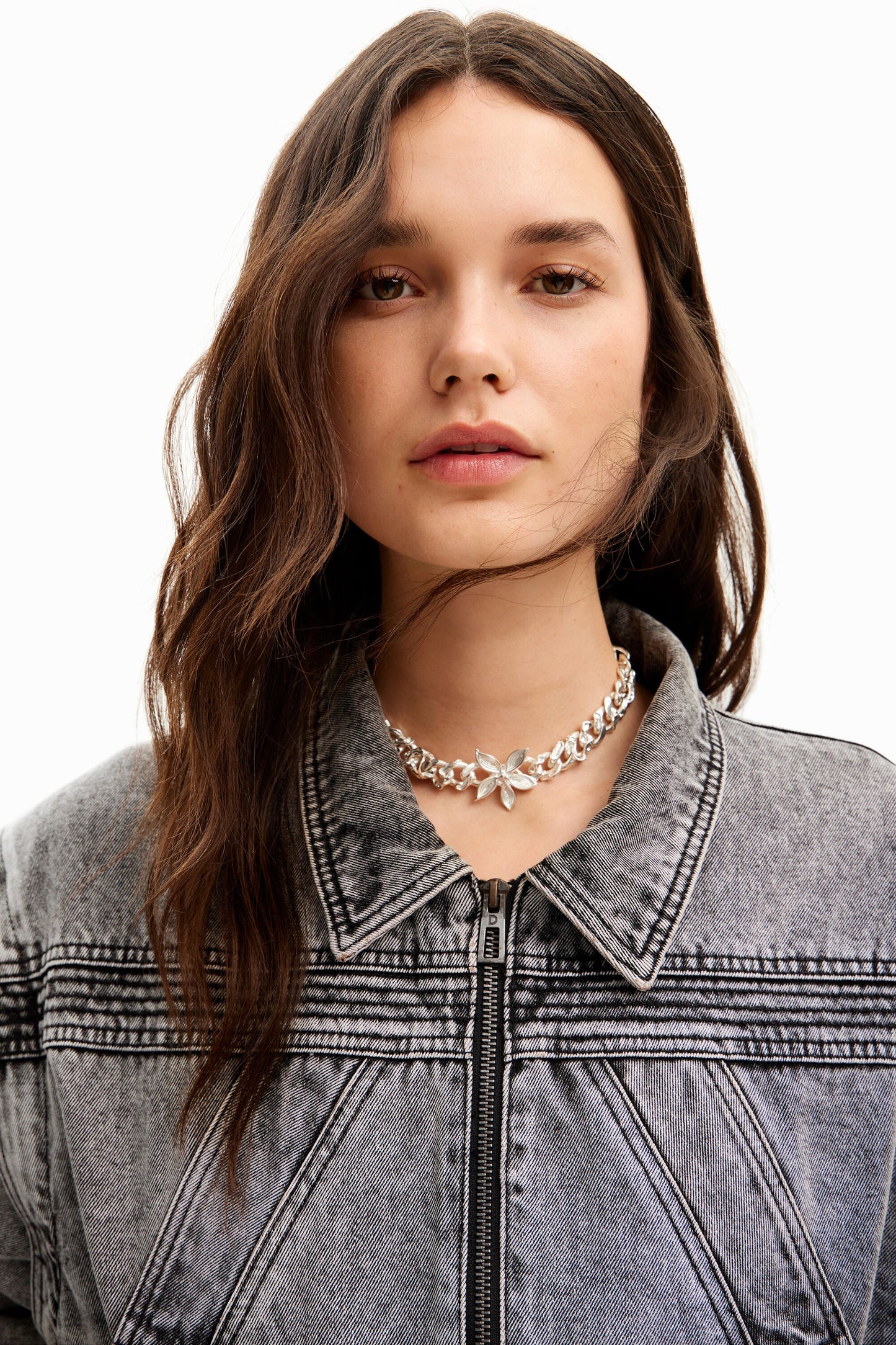 Desigual Denim Jacket - Detachable Sleeves, Oversized Fit - Unique European Style Desigual