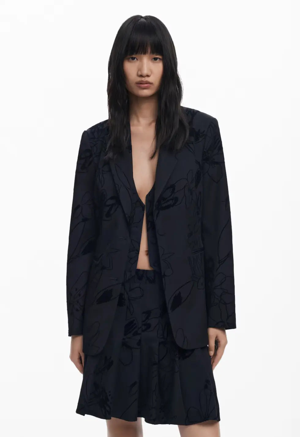 Desigual Elegant Floral Print Blazer - Unique European Style Desigual