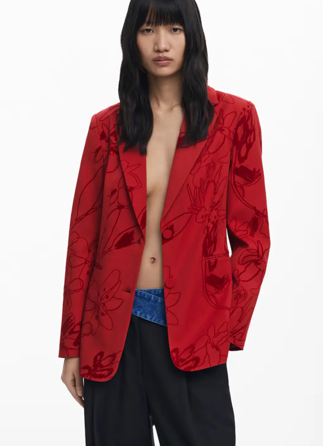 Desigual Elegant Floral Print Blazer - Unique European Style Desigual