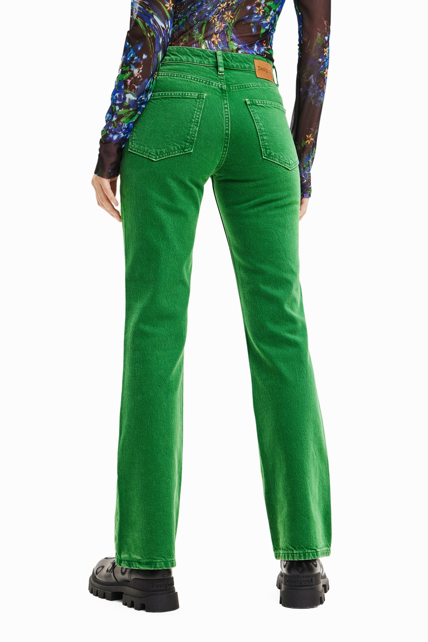 Desigual Flare Jeans - Mid-Rise, Stretch Denim - Unique European Style Desigual
