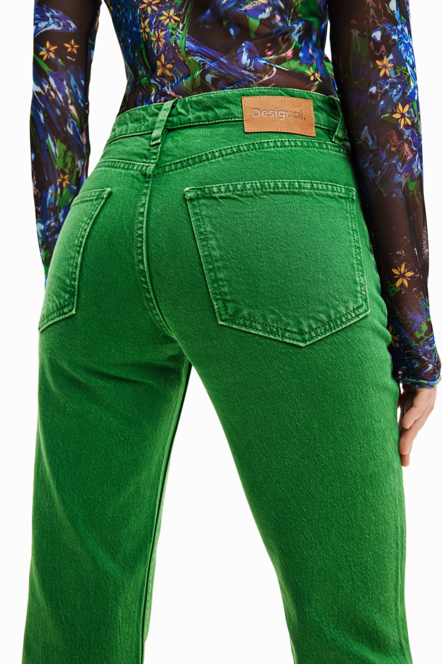 Desigual Flare Jeans - Mid-Rise, Stretch Denim - Unique European Style Desigual