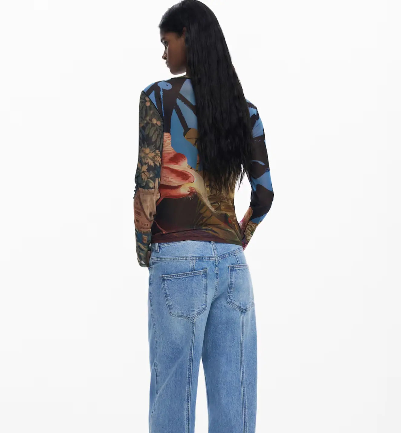 Desigual Floral Print Long Sleeve Top - Unique European Style Desigual