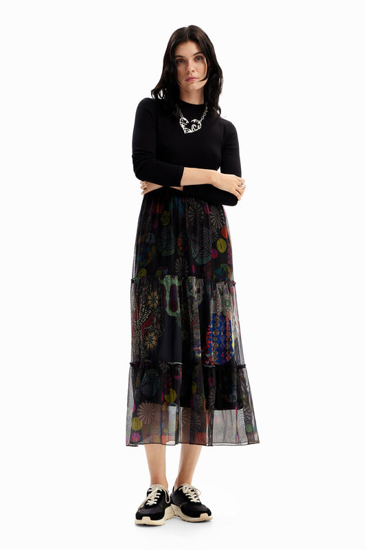 Desigual Floral Print Midi Dress - Unique Combination Style Desigual