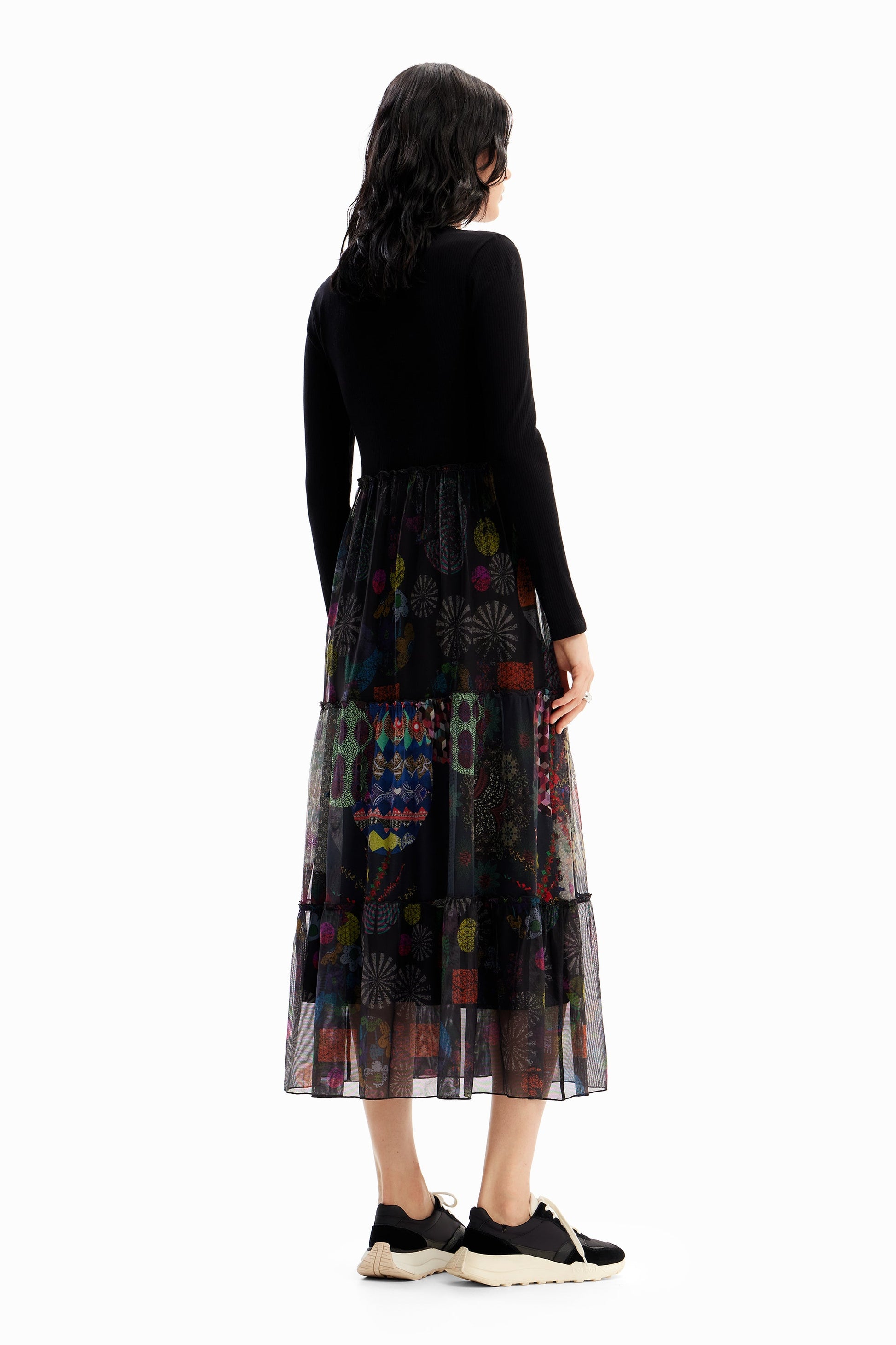 Desigual Floral Print Midi Dress - Unique Combination Style Desigual