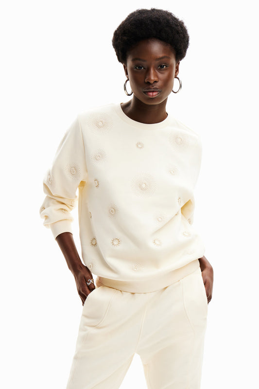 Desigual Geometric Embroidery Sweatshirt - Unique European Style, Comfortable Fit Desigual