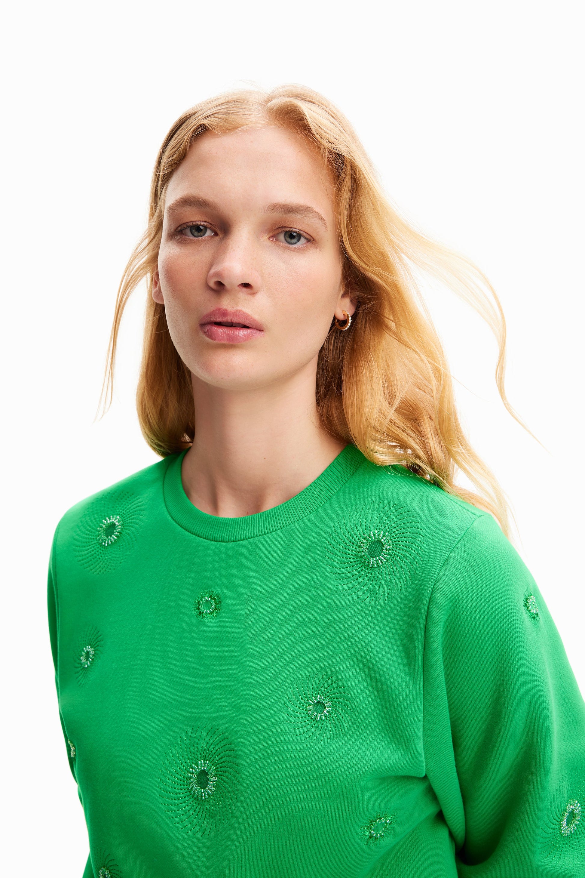 Desigual Geometric Embroidery Sweatshirt - Unique European Style, Comfortable Fit Desigual