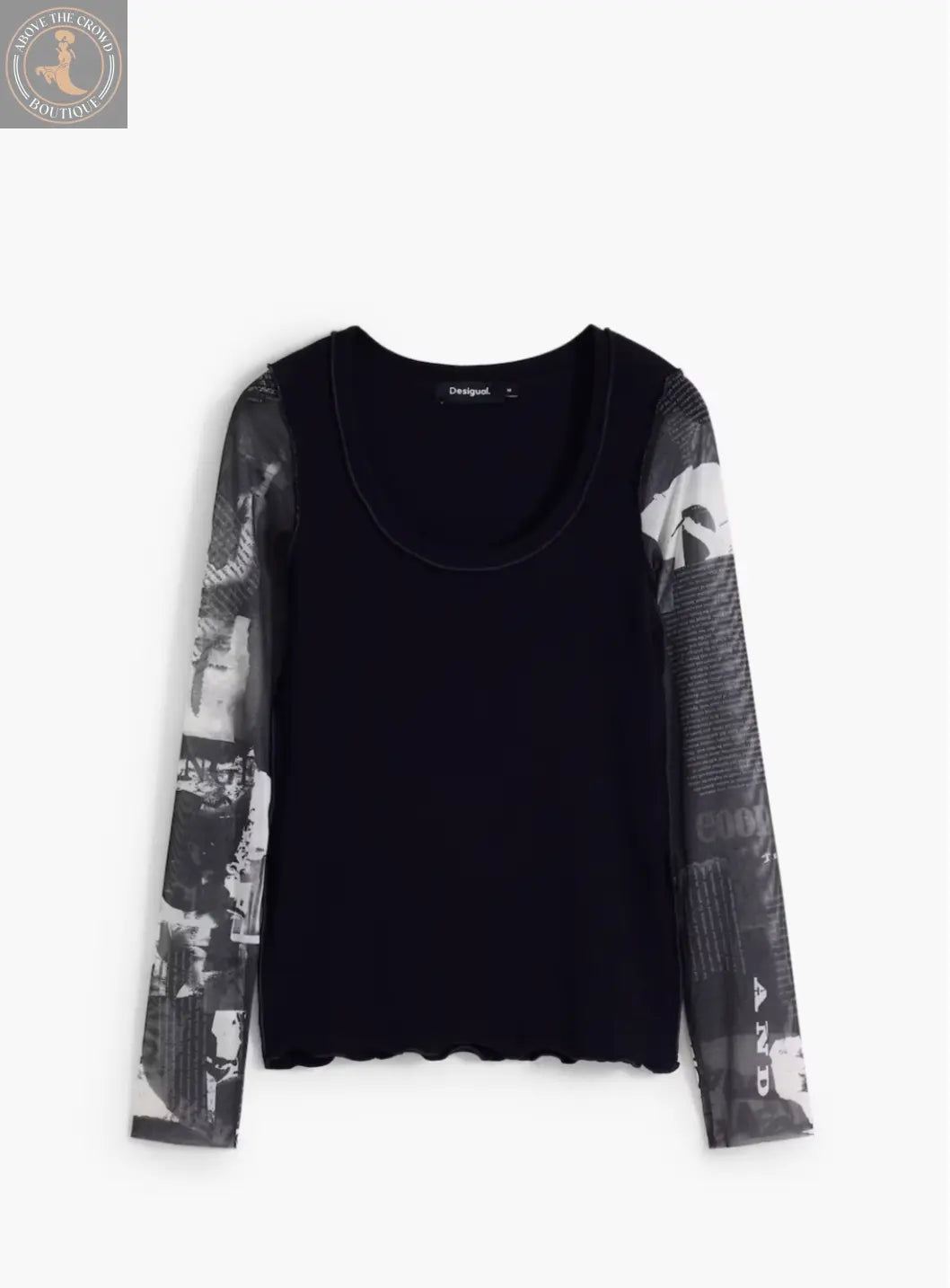 Desigual Graphic Long Sleeve Top - Unique European Style Desigual