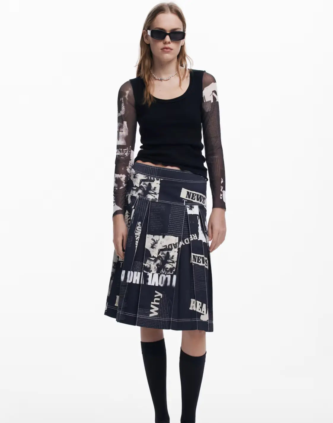 Desigual Graphic Long Sleeve Top - Unique European Style Desigual