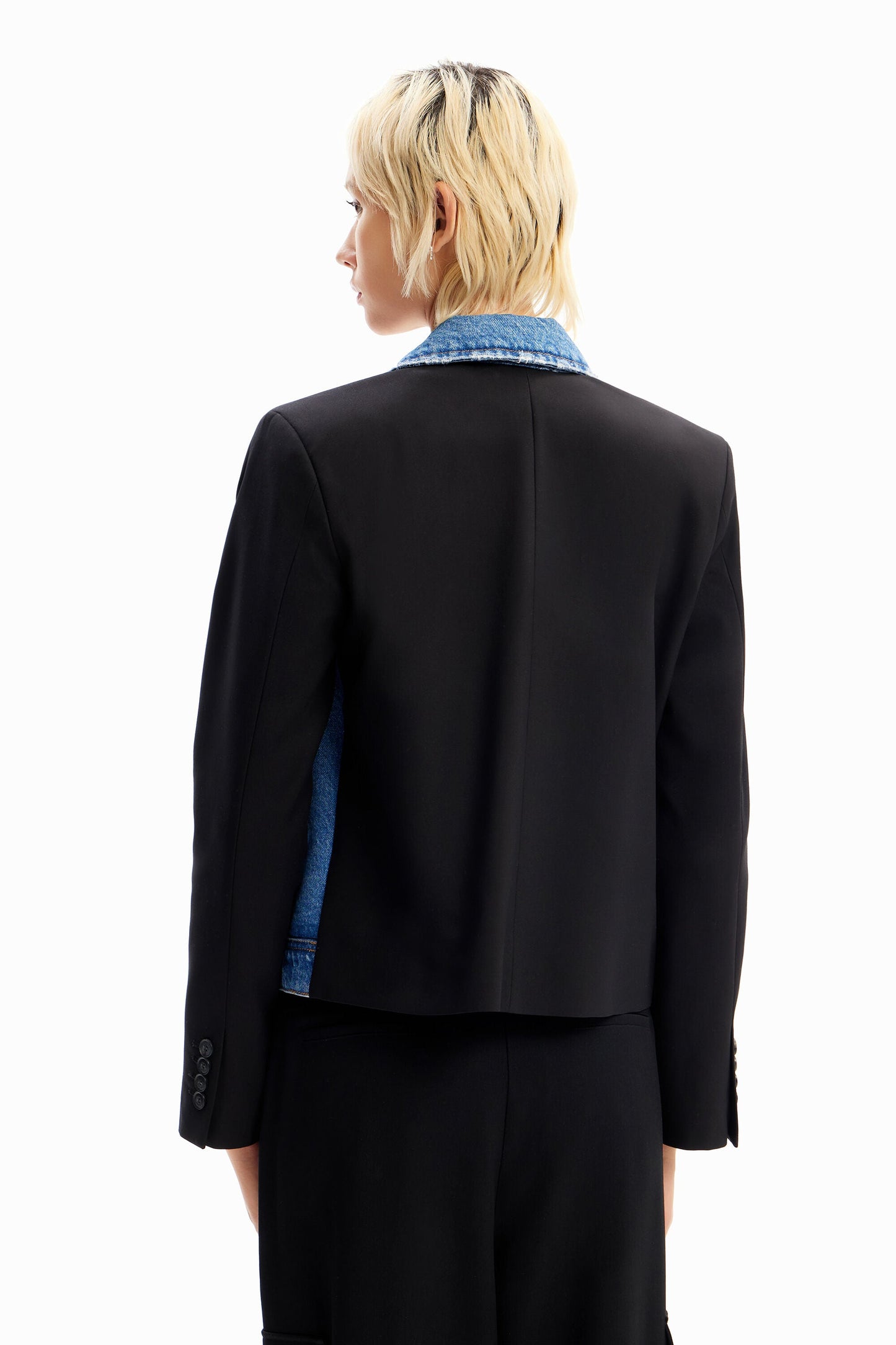 Desigual Hybrid Denim Trucker Blazer Jacket - Unique European Style Desigual