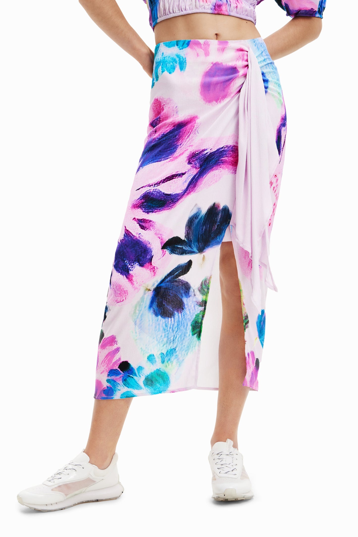 Desigual June Lacroix Floral Wrap Midi Skirt - Unique European Style Desigual