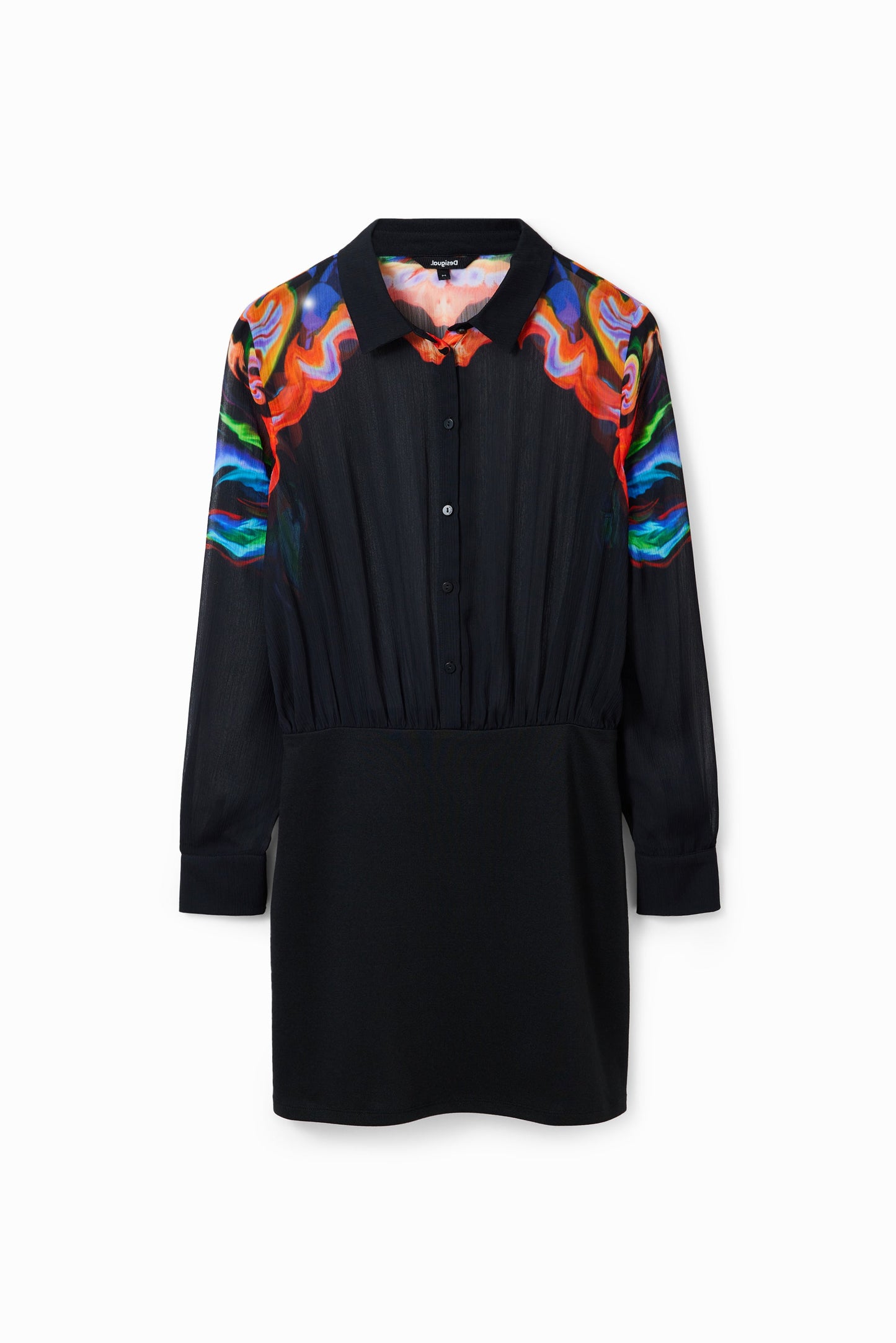 Desigual M. Christian Lacroix Sheer Top Mini Dress - Psychedelic Print, Unique European Style Desigual