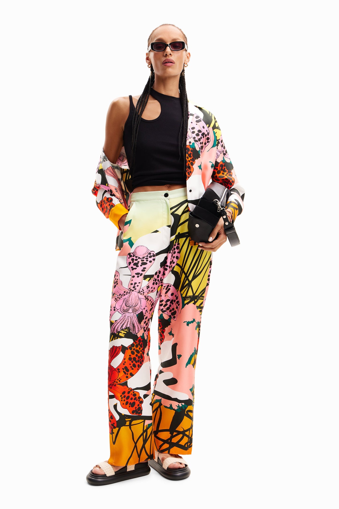 Desigual M. Christian Lacroix Silk Orchid Pants - European Designer Style Desigual