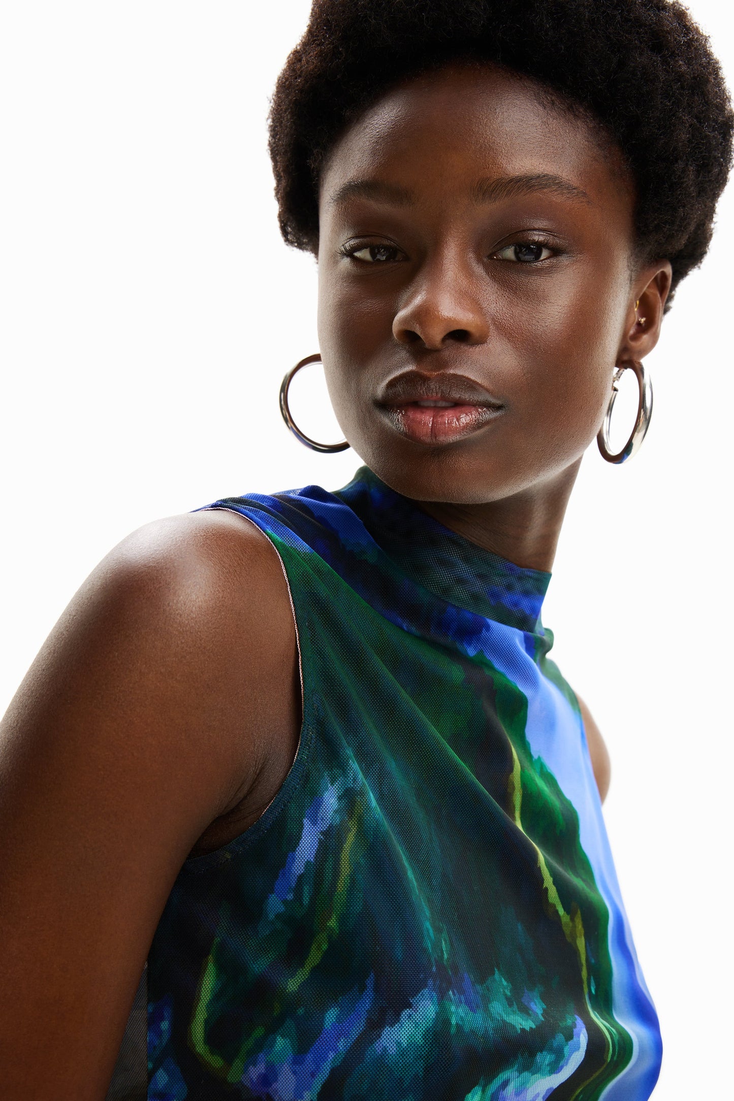 Desigual M. Christian Lacroix Tulle Landscape Sleeveless Top - Unique Designer T-Shirt Desigual