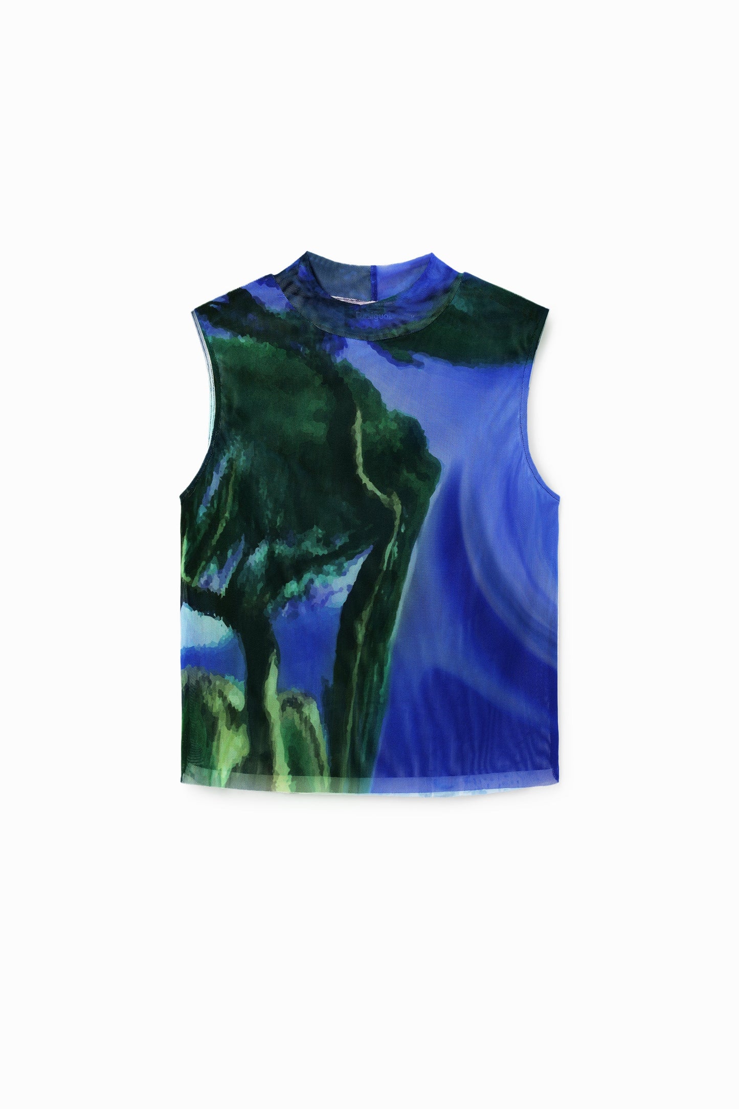 Desigual M. Christian Lacroix Tulle Landscape Sleeveless Top - Unique Designer T-Shirt Desigual