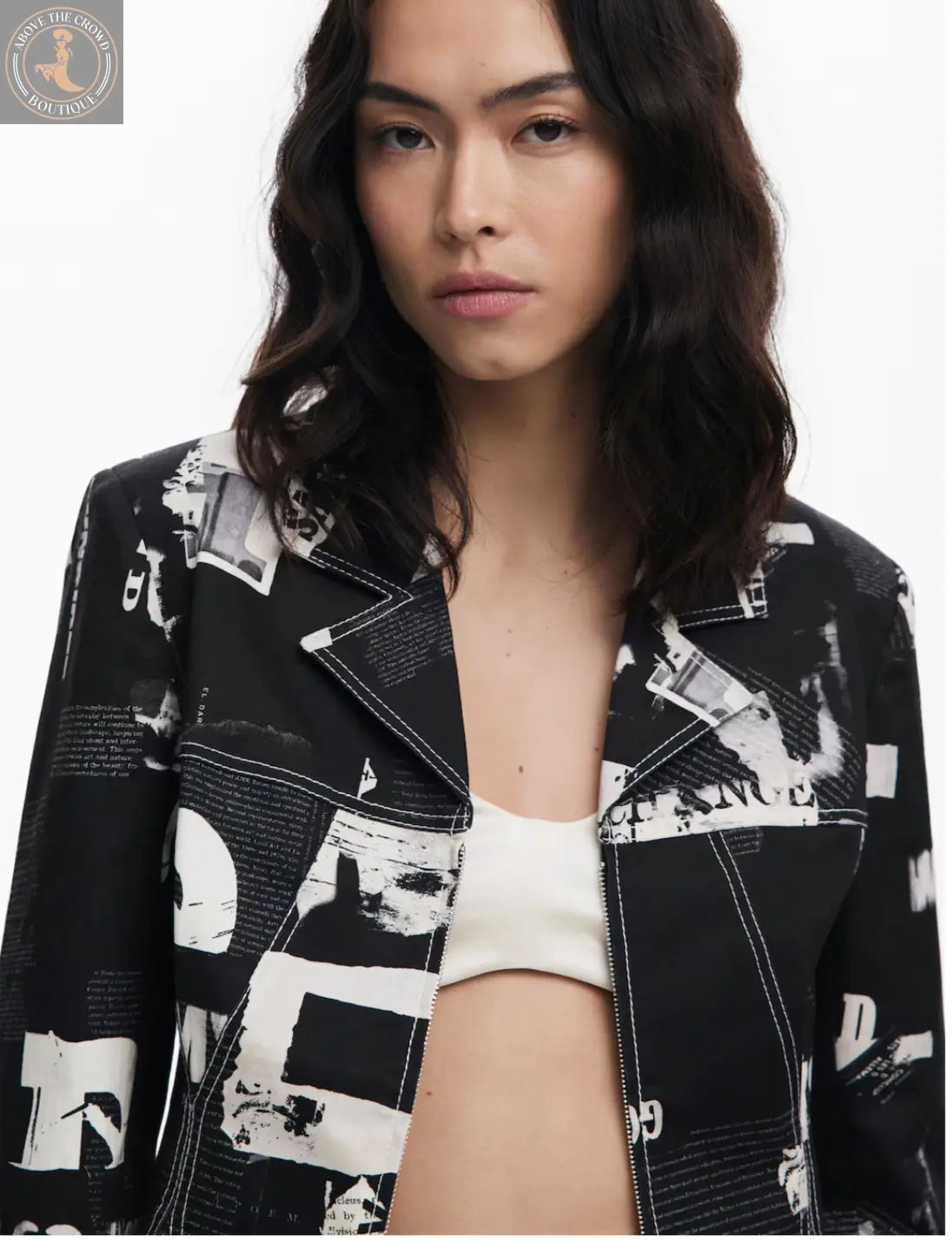 Desigual Mono-Print Blazer Jacket - Unique European Style Desigual