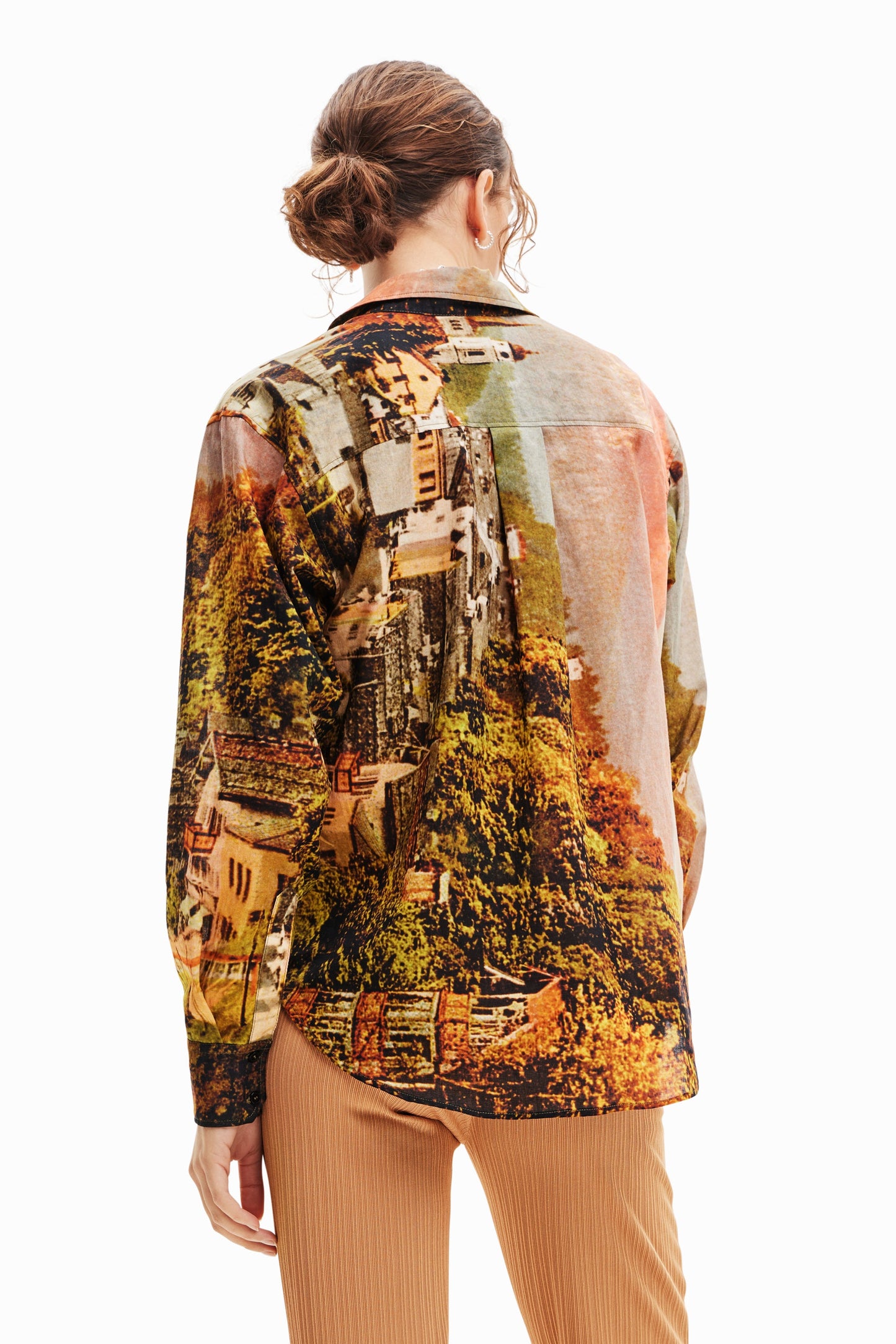 Desigual Paisaje Lacroix Shirt - Women's Artistic Landscape Print Top - Above The Crowd Boutique Desigual