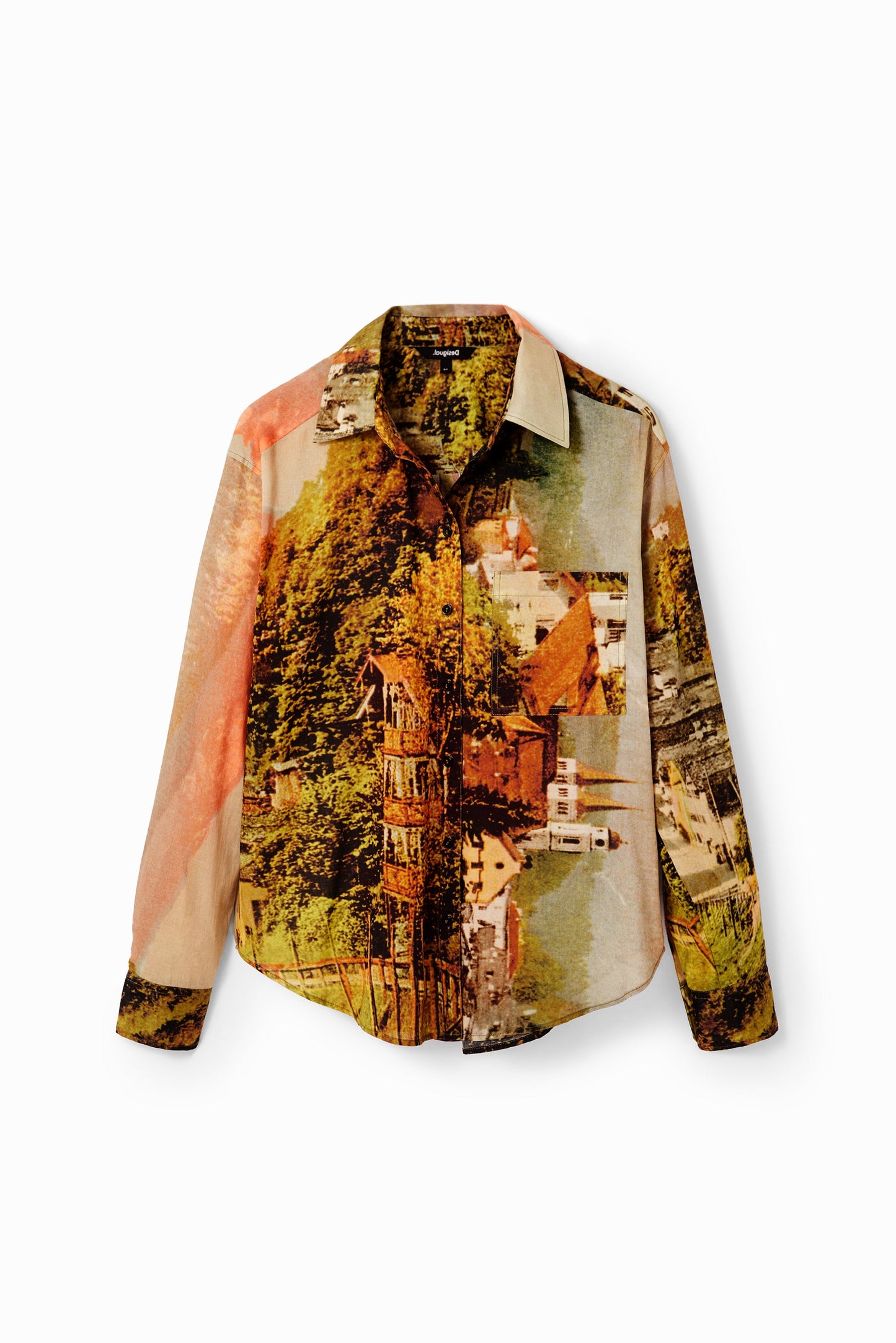 Desigual Paisaje Lacroix Shirt - Women's Artistic Landscape Print Top - Above The Crowd Boutique Desigual