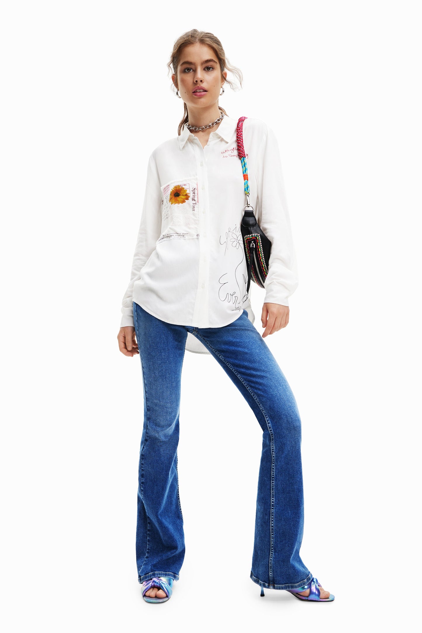 Desigual Patchwork Message Women Shirt 23SWCW48 Desigual