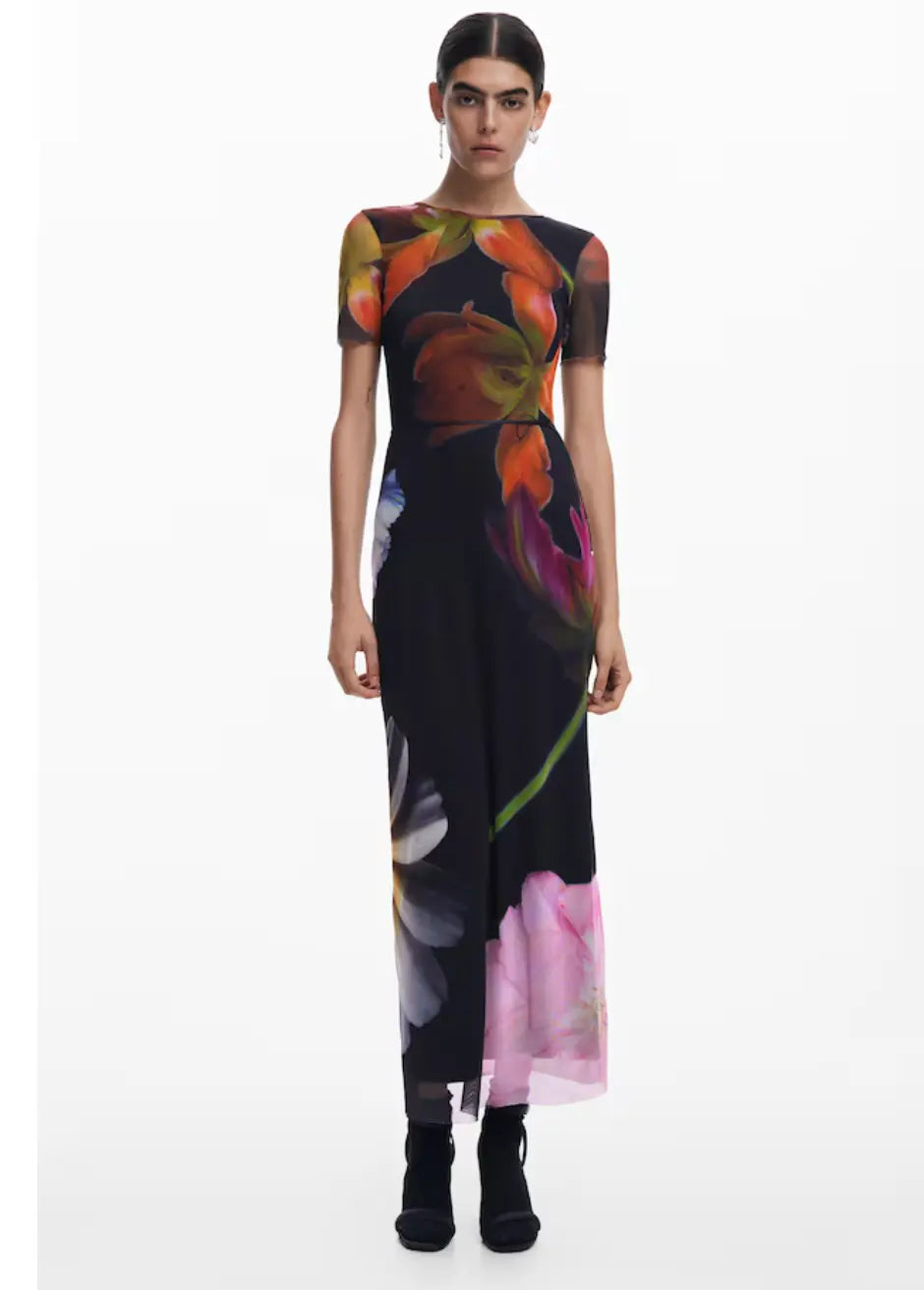 Desigual Roterdam Maxi Dress - Floral Print Sheath Dress - European Fashion Desigual