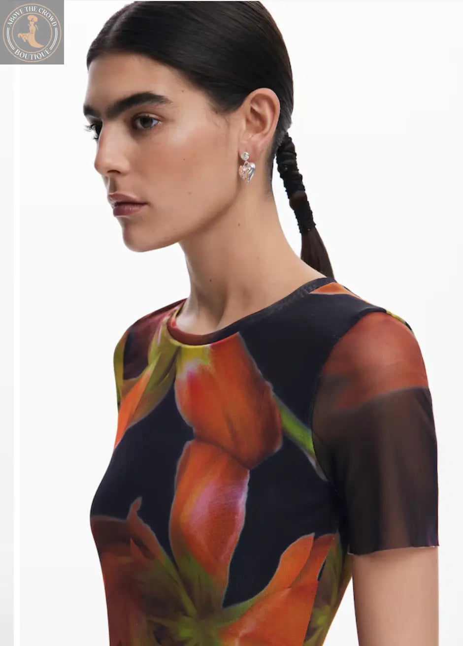 Desigual Roterdam Maxi Dress - Floral Print Sheath Dress - European Fashion Desigual