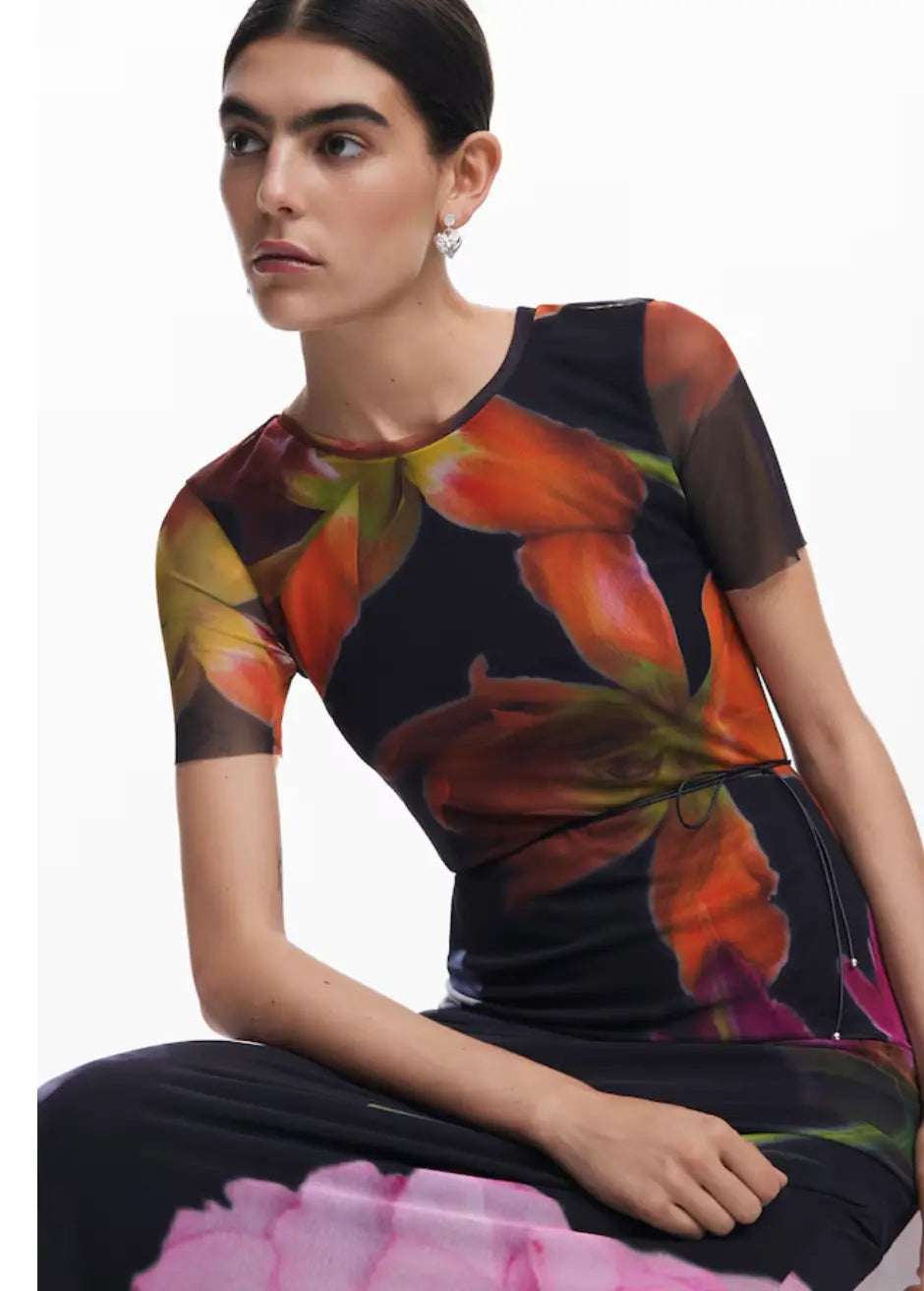 Desigual Roterdam Maxi Dress - Floral Print Sheath Dress - European Fashion Desigual