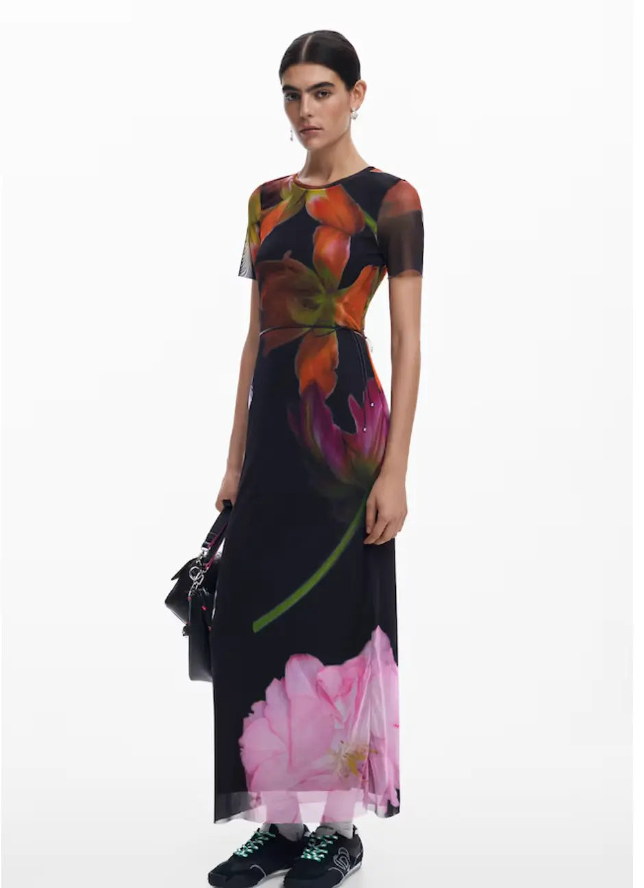 Desigual Roterdam Maxi Dress - Floral Print Sheath Dress - European Fashion Desigual