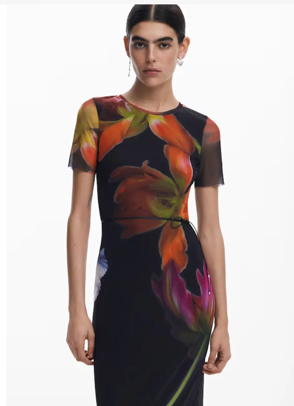 Desigual Roterdam Maxi Dress - Floral Print Sheath Dress - European Fashion Desigual