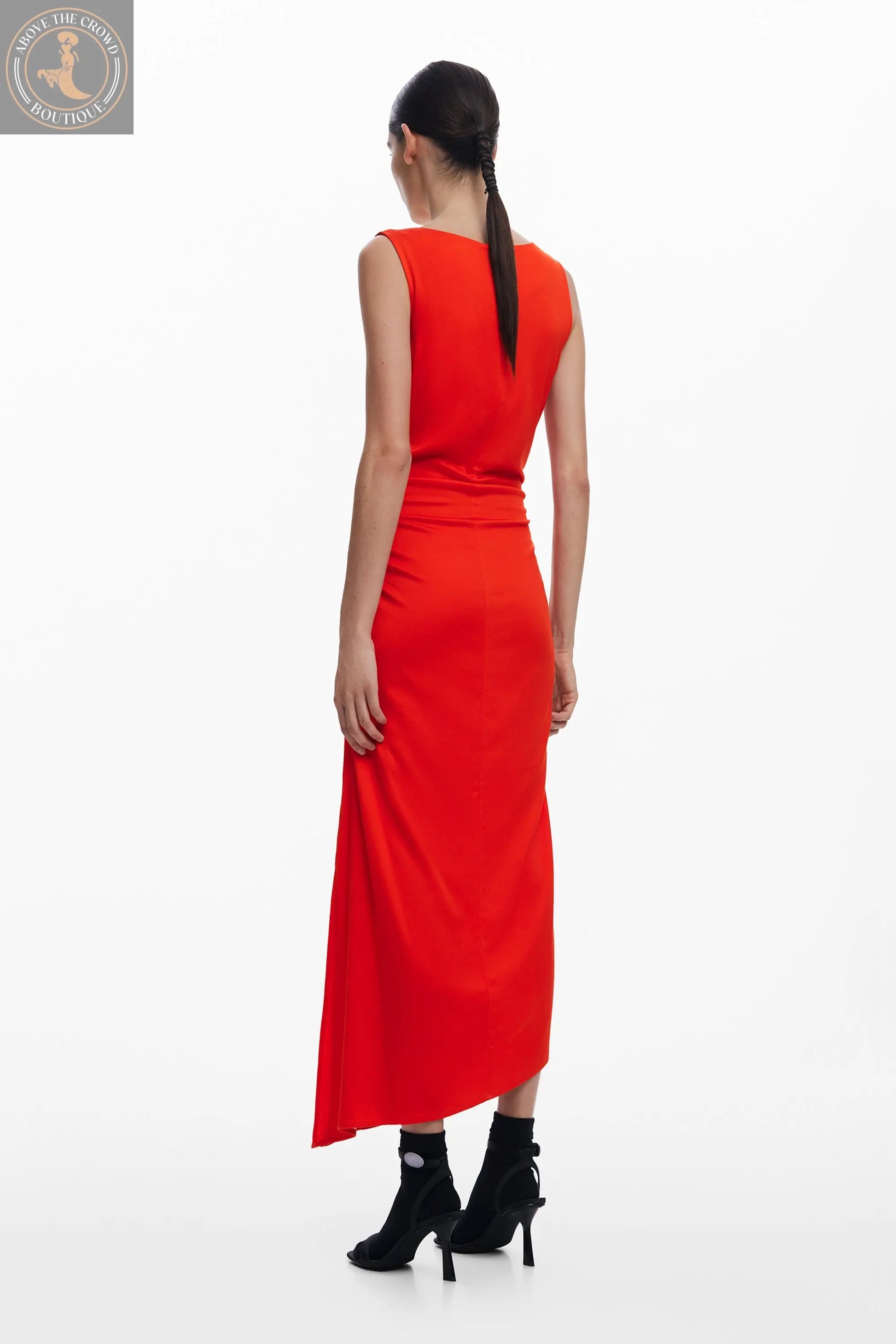 Desigual Sleeveless Woven Midi Dress - Vibrant Floral Print - Above The Crowd Boutique Desigual