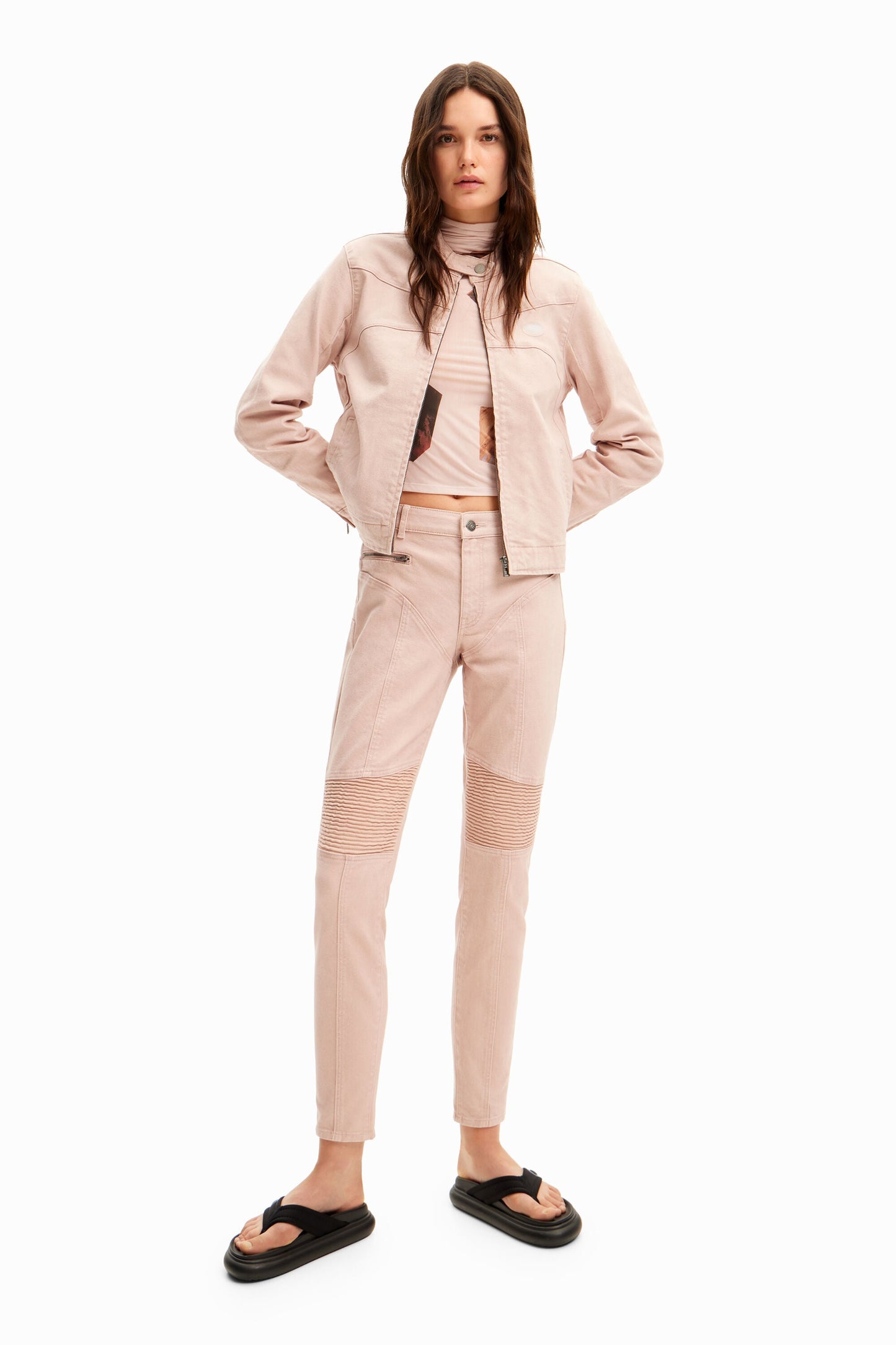 Desigual Slim Fit Biker Jeans - Women's Denim with Push-Up Effect Desigual