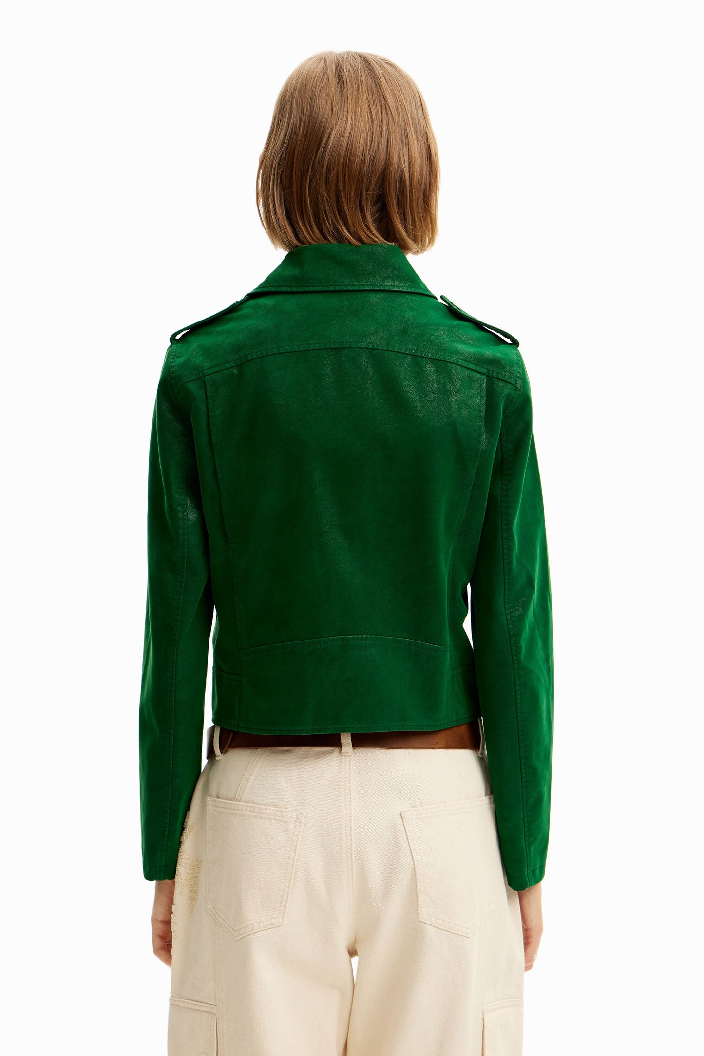 Desigual Textured Leather-Effect Biker Jacket - Edgy & Stylish - 24SWEW05 Desigual