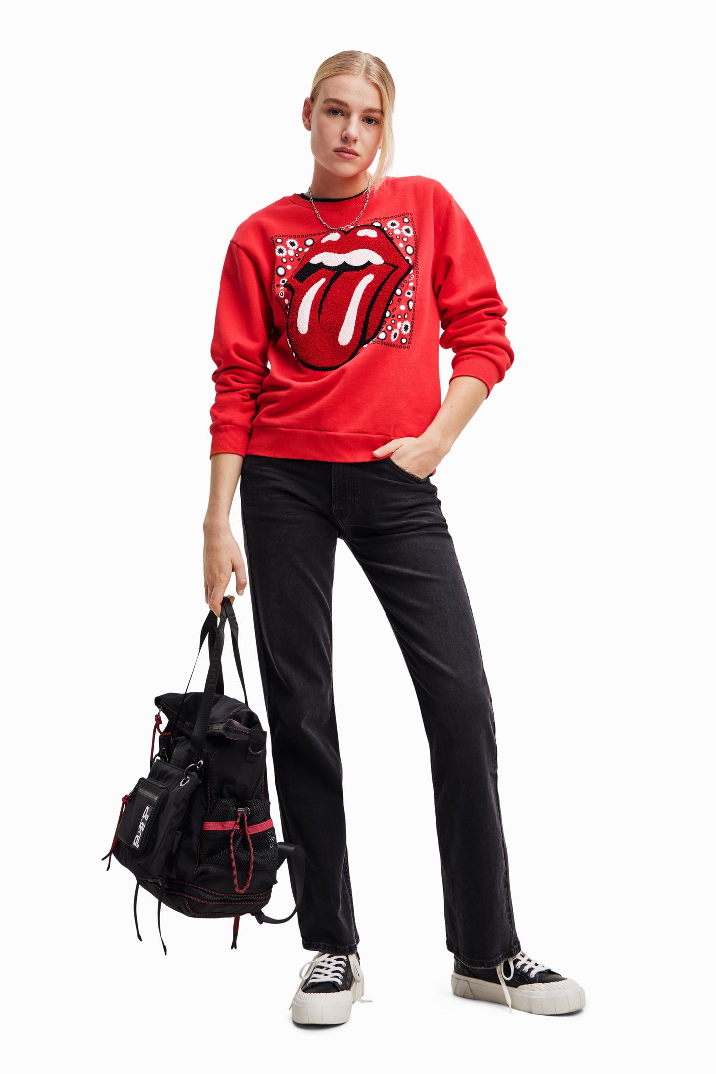 Desigual The Rolling Stones Sweatshirt - Geometric Print - Limited Edition Desigual