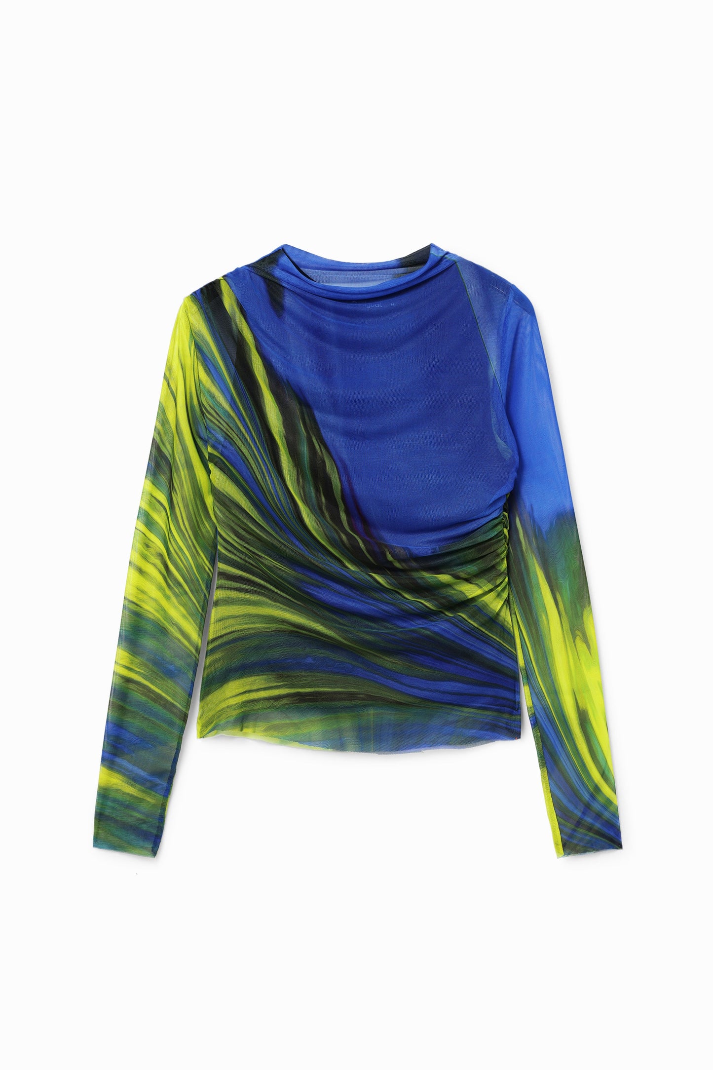 Desigual Tulle Wave Top - Fitted Long Sleeve T-Shirt - Unique European Fashion Desigual