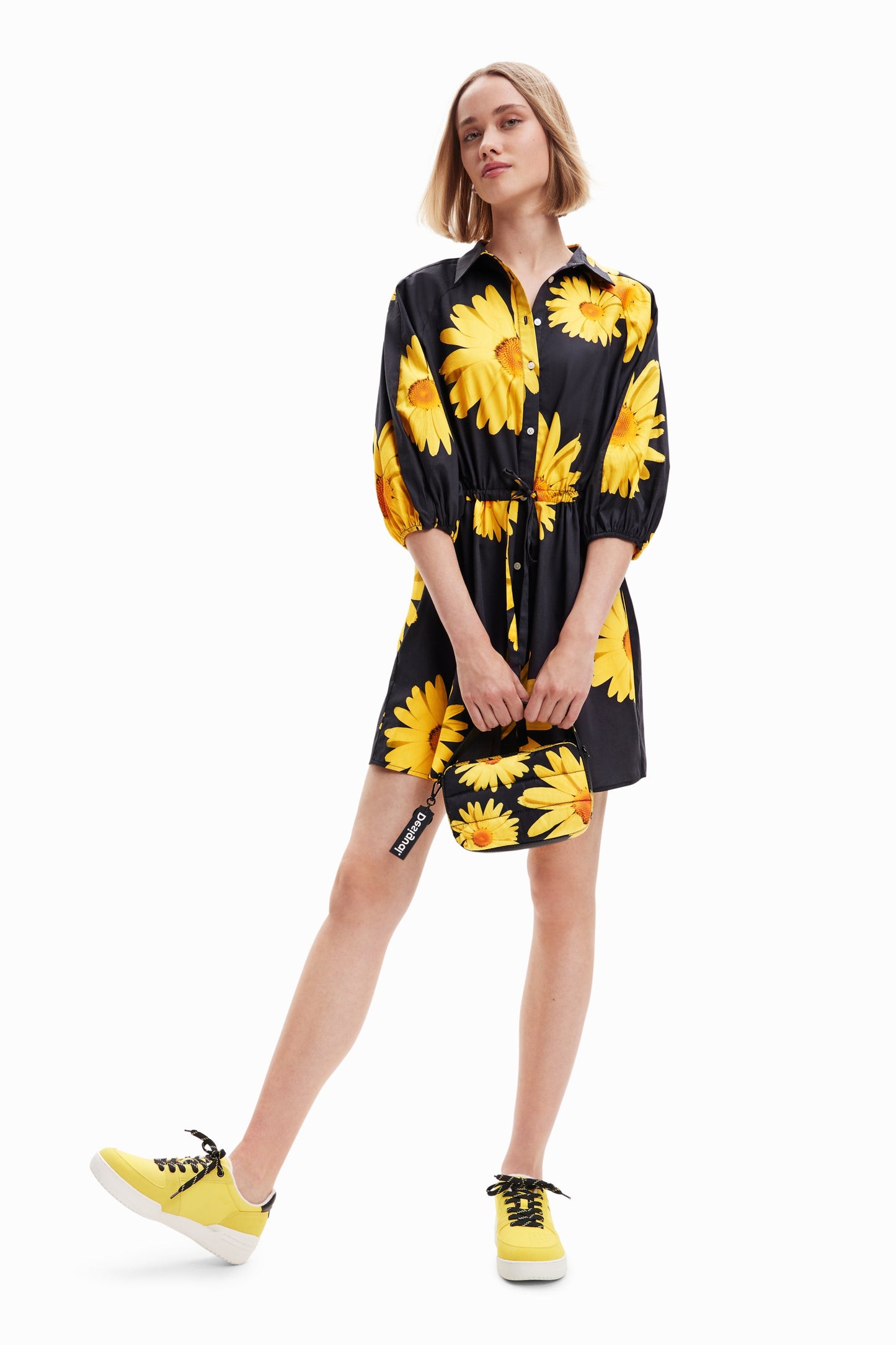 Desigual Women Woven Dress 3/4 Sleeves Desigual