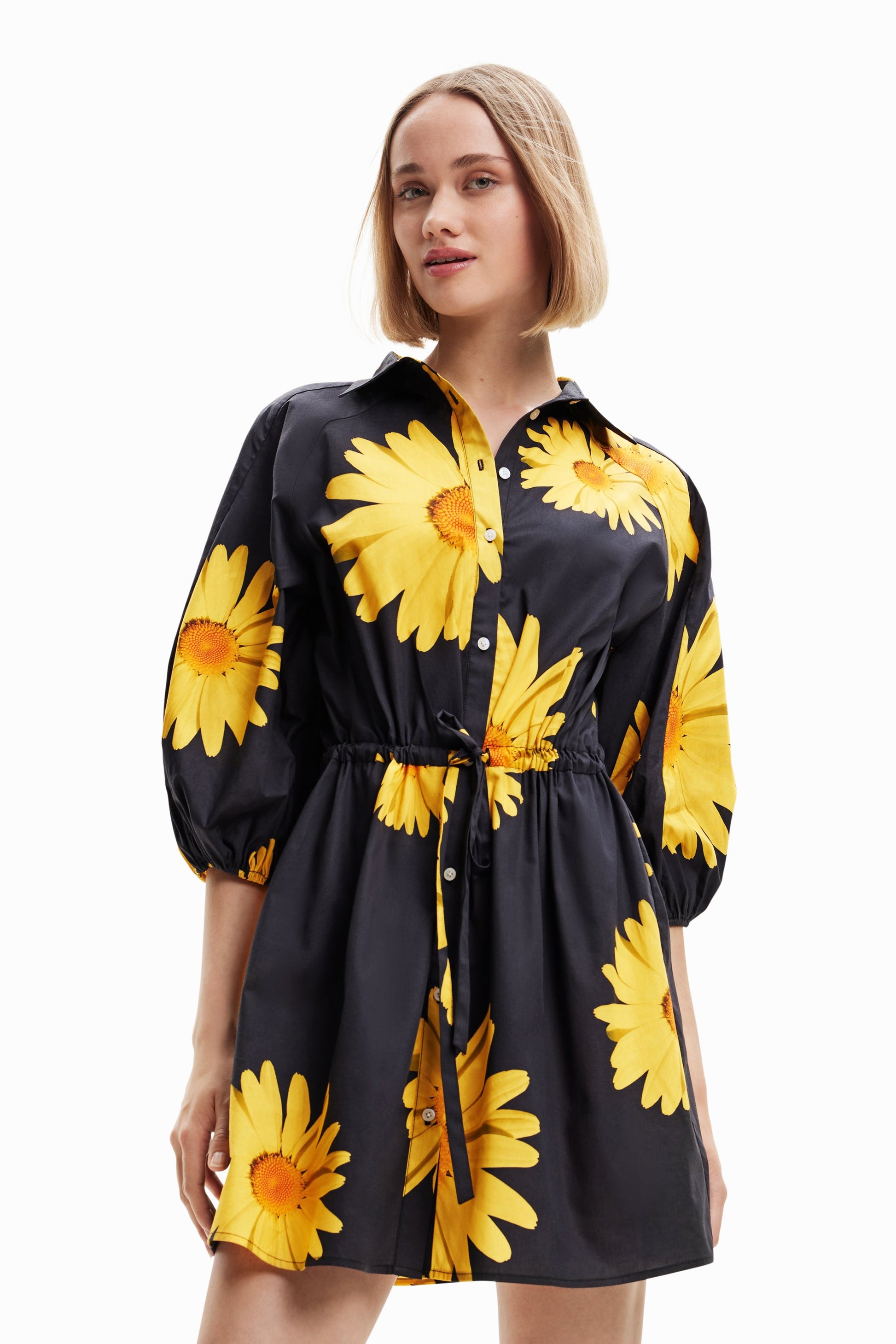 Desigual Women Woven Dress 3/4 Sleeves Desigual