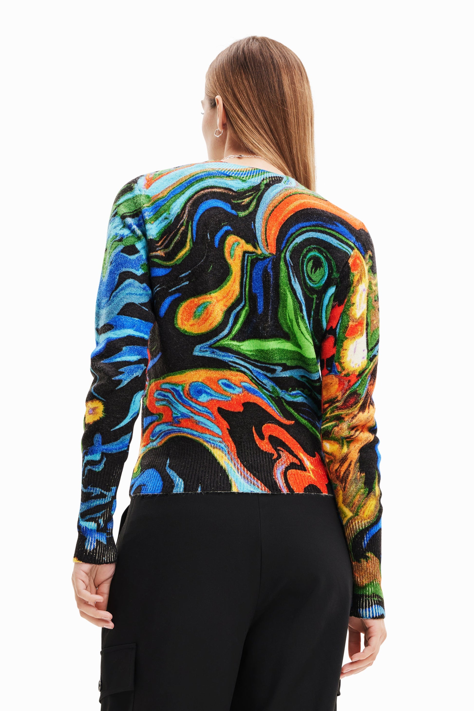 Desigual Women's Abstract Print Pullover Sweater - Vibrant & Unique Desigual