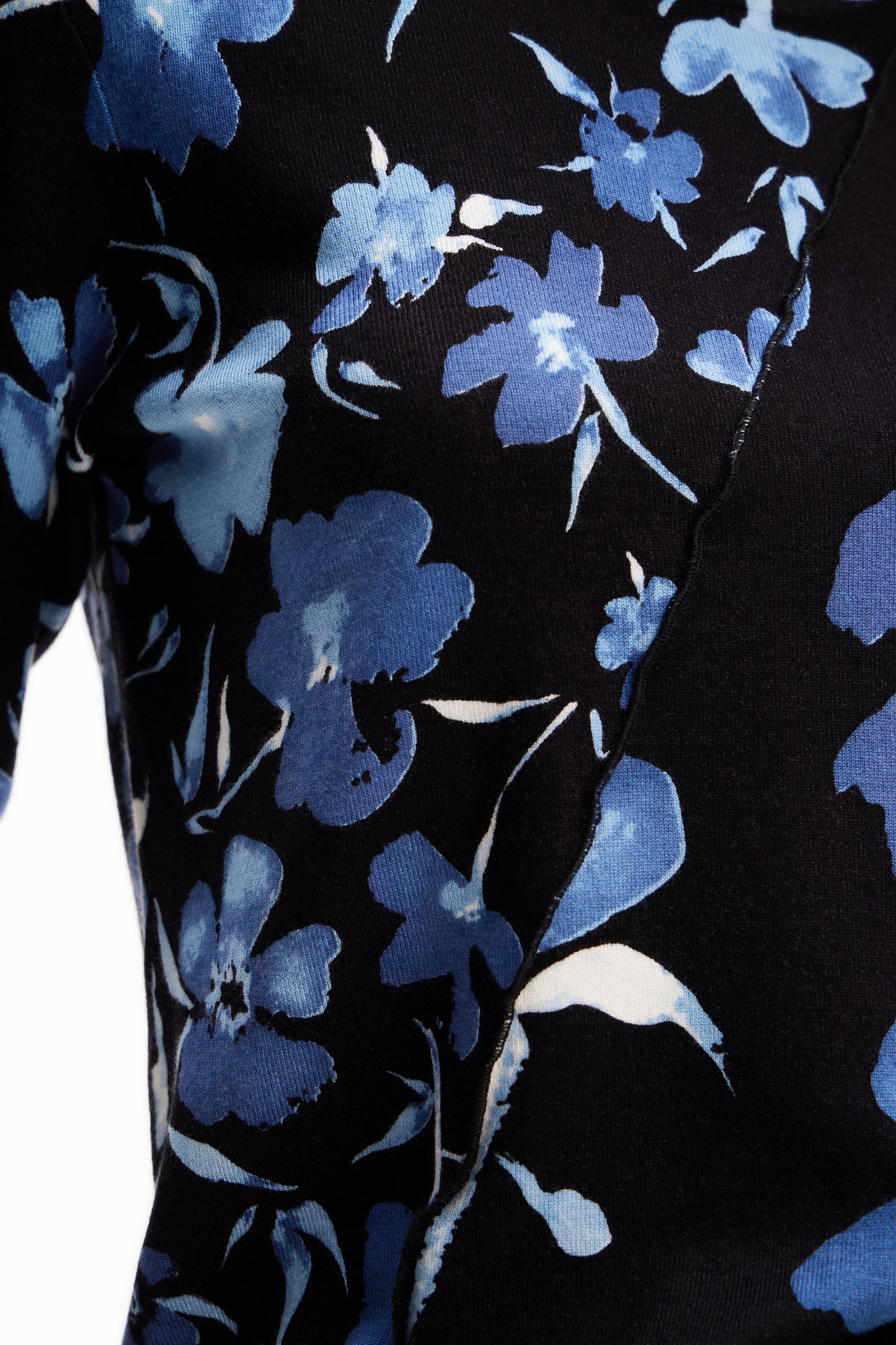 Desigual Women's Floral Pullover Sweater - Blue & Black - Relaxed Fit - Unique Style Desigual