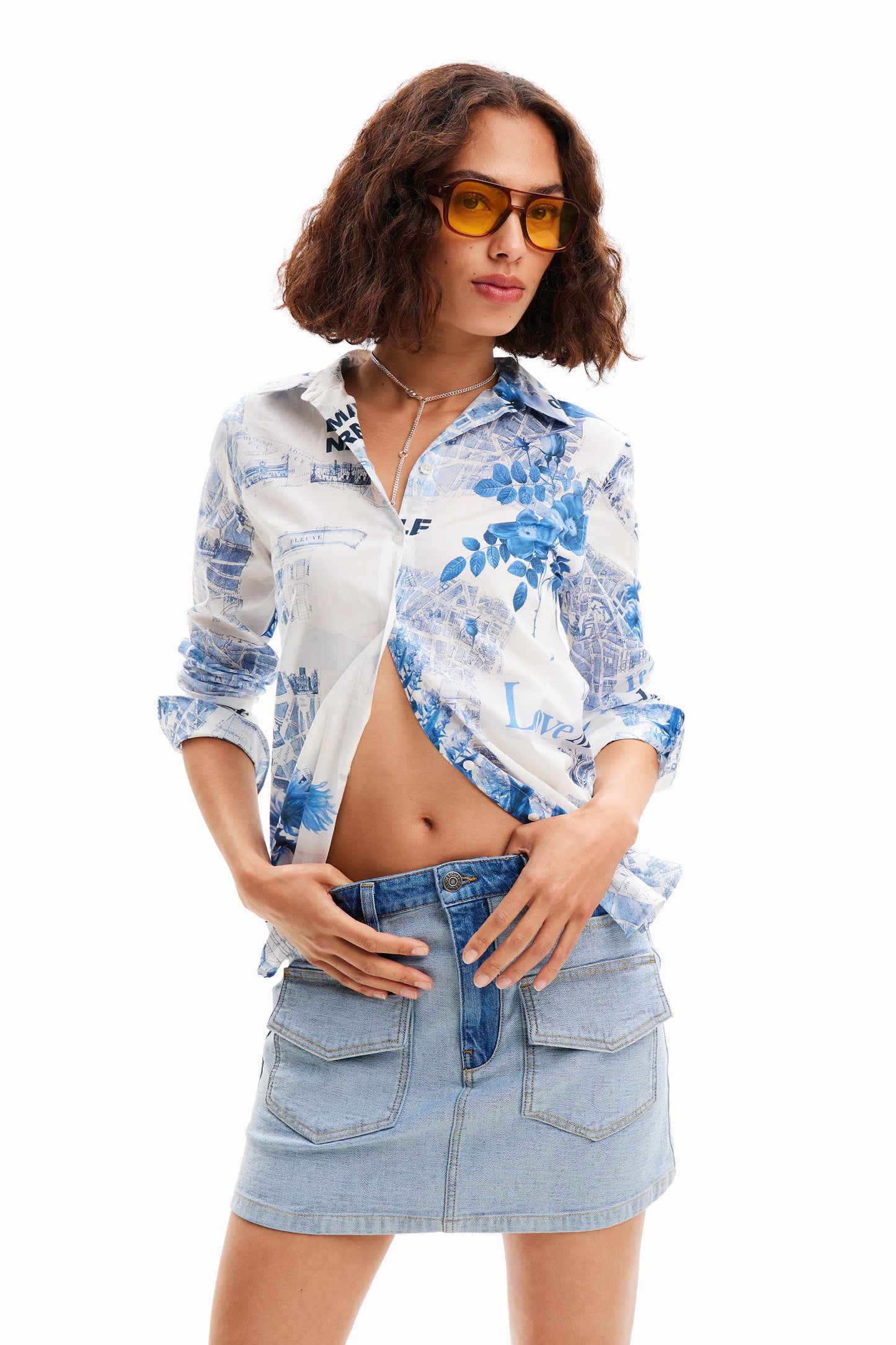 Desigual Women's Long Sleeve Woven Shirt - Eclectic Floral Print - Style Above The Crowd Desigual